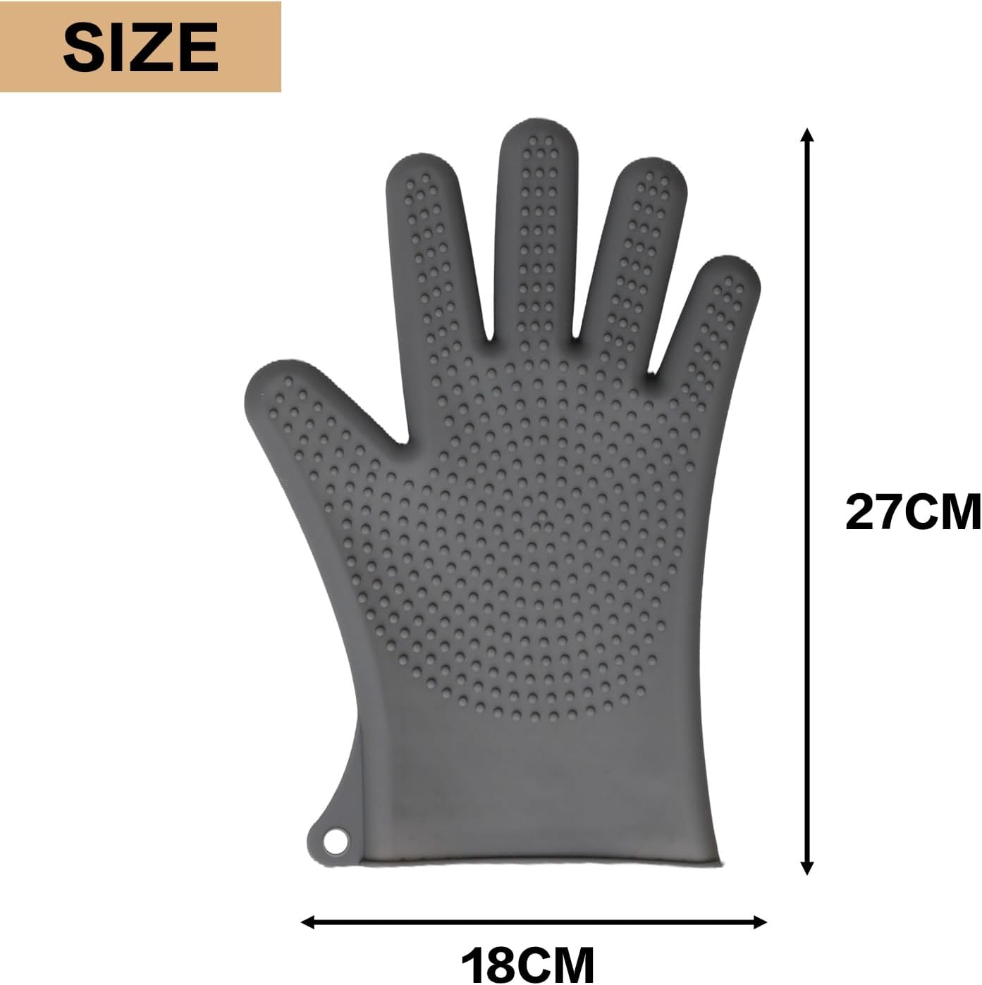 Silicone Oven Mitts &ndash; Heat Resistant Five-Finger Baking Gloves for Kitchen, BBQ, and Cooking (Blue) image number 4