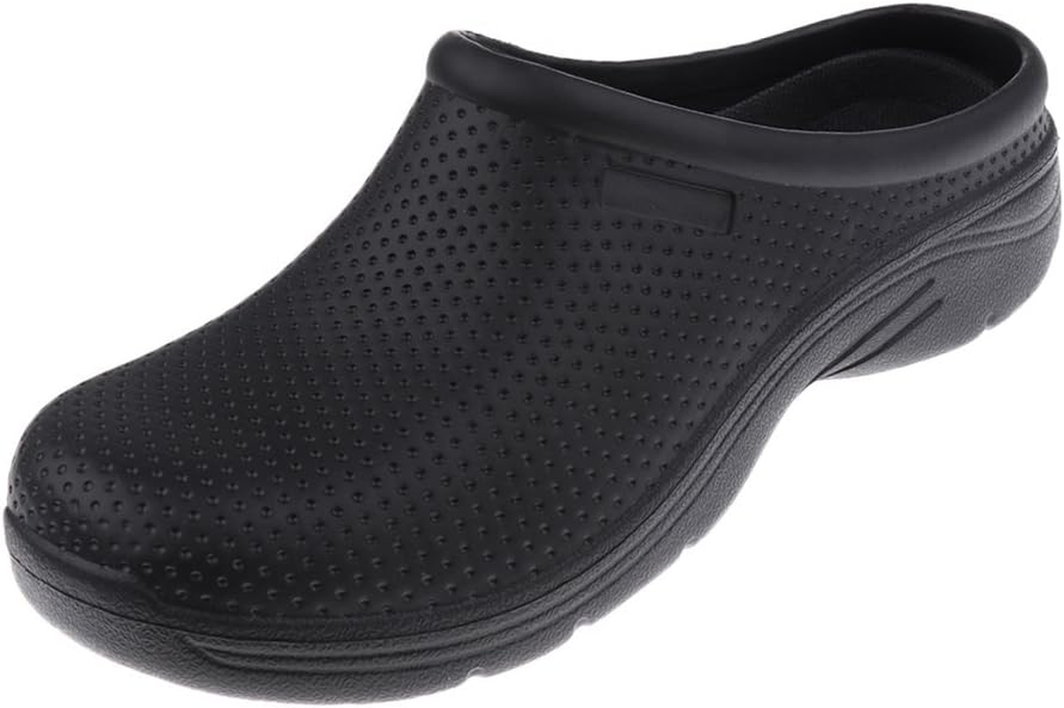 FITYLE Unisex Full Kitchen Clogs Black Chefs Shoes Safety Footwear Garden Slip On image number 4