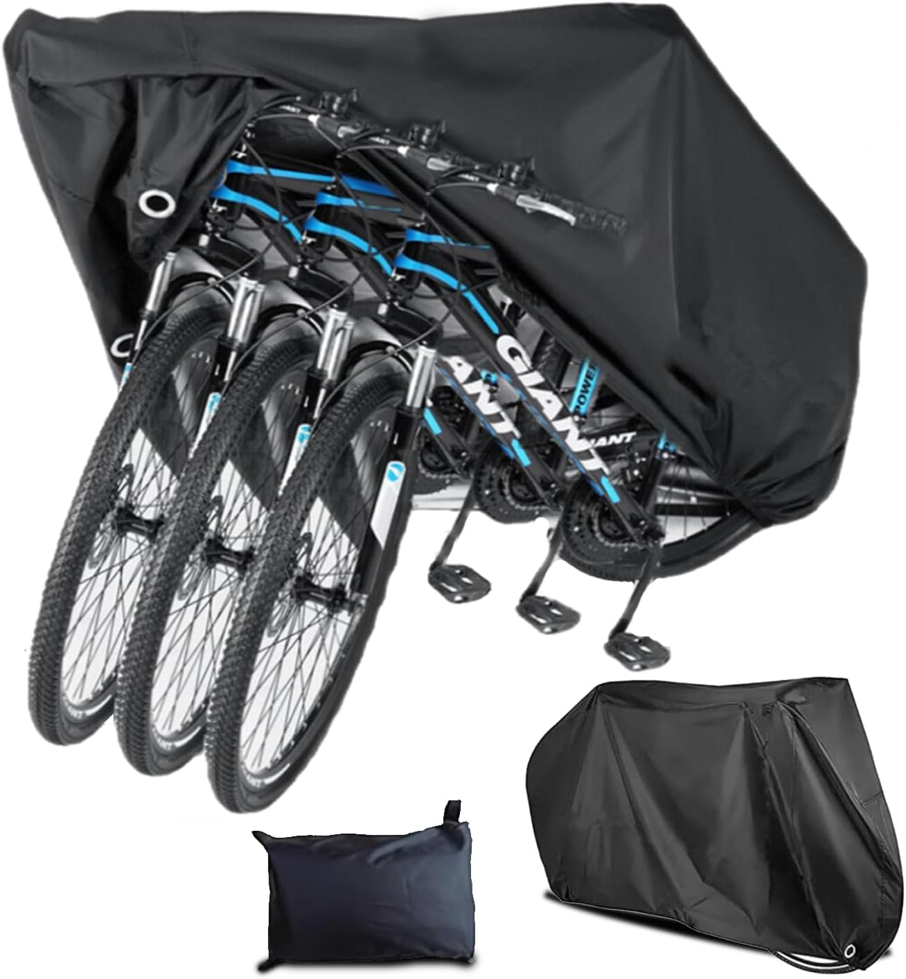 Waterproof Bike Cover [3 Sizes Available] with Lock Holes for Outdoor Bicycle Storage, 210T Polyester Taffeta Fabric, PU Coating, UV Protection, Rain-Wind-Dust Proof, for Mountain Bikes, Road Bikes, Electric Bikes