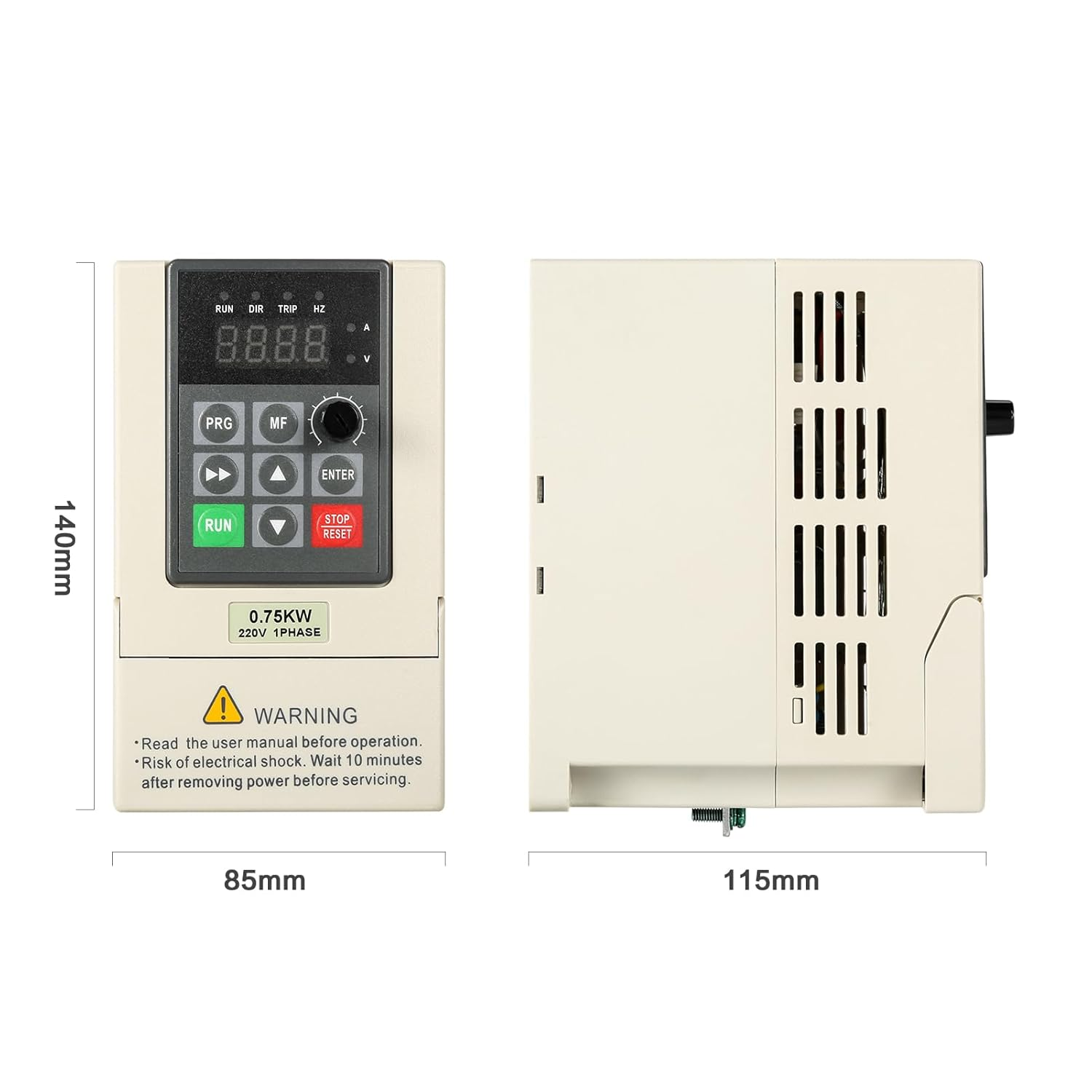 220V Frequency Converter, 0.75KW 1Phase Input 3 Phase Output Variable Frequency Drive, VFD Inverter Frequency Converter Motor Speed Controller for Spindle Motor Speed Control image number 5