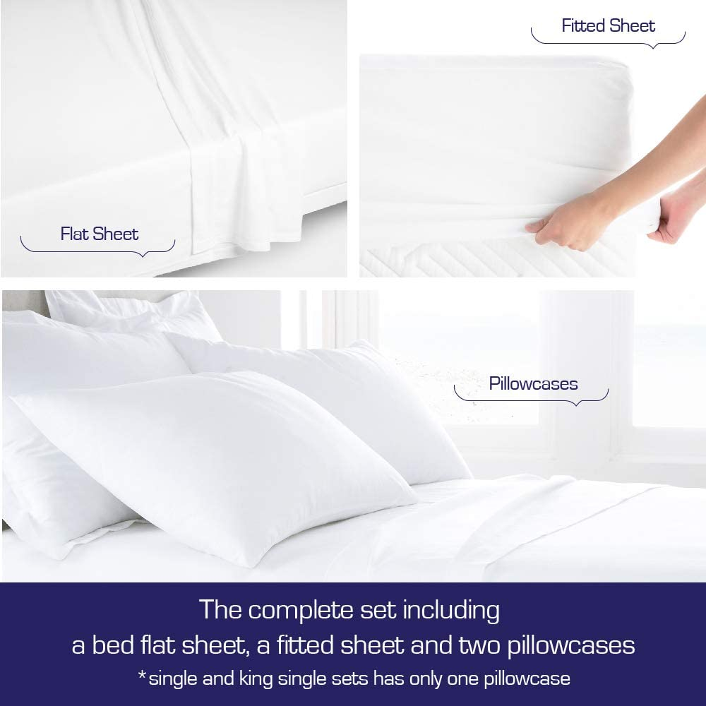 Luxor Linen Luxor 1000TC Egyptian Cotton Sheet Set (Flat Sheet, Fitted Sheet, Two Pillowcases), Black, Double image number 1