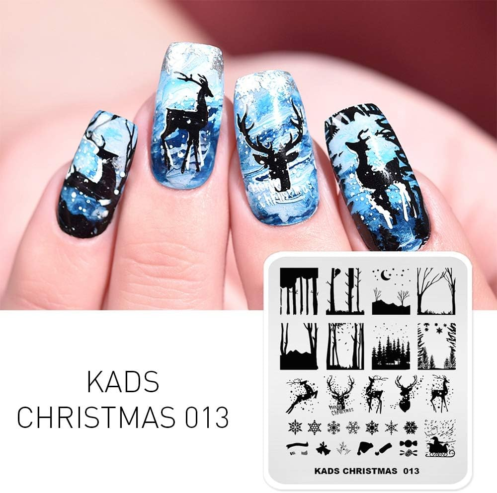 KADS Nail Art Stamp Plate Christmas Stamping Plate Stencil Image Template Colorful Snowflakes (CH013)