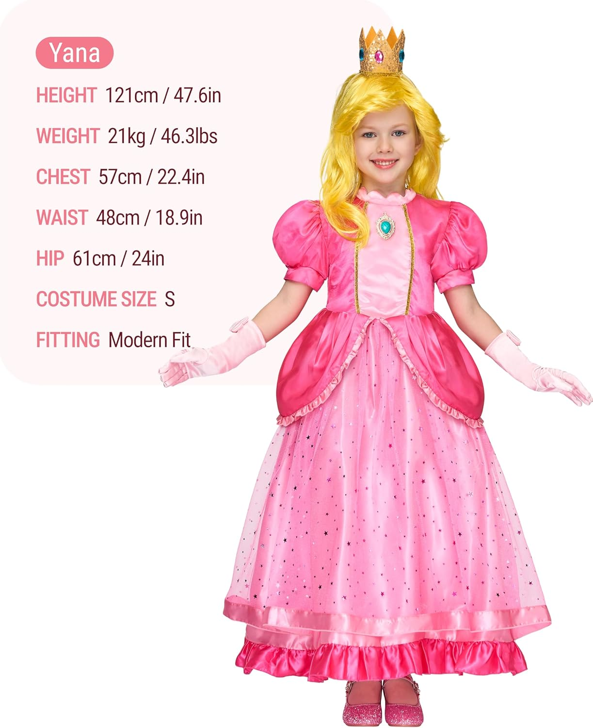 Spooktacular Creations Halloween Pink Princess Dress, Kids Princess Dress Up, Peach Crown Costume for Girls Birthday image number 1