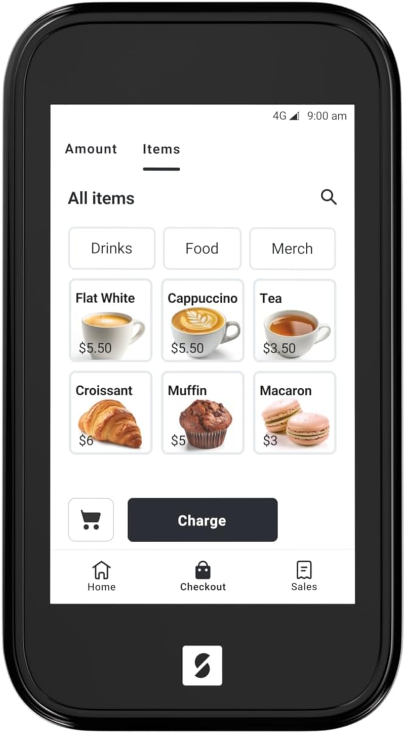 Sumup Go - Standalone EFTPOS Terminal - Contactless Payments with Visa, Mastercard, EFTPOS, Apple Pay, Google Pay - NFC RFID Money Card Reader - Mobile Card Reader with Unlimited 4G Connectivity