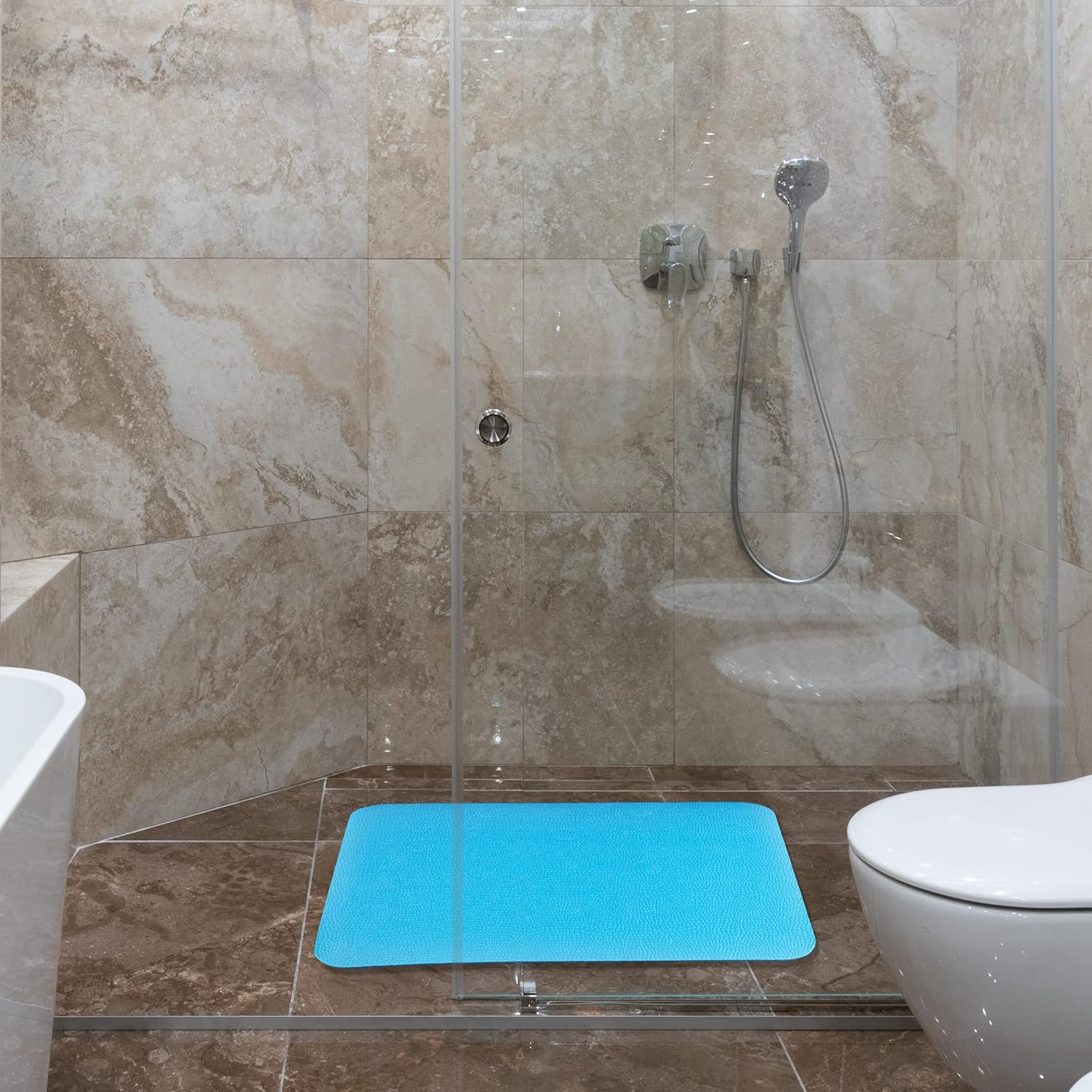 MINIVON Bath Chair Pad with Adhesive Backing Non Slip Shower Seat Mat, Textured Surface 15 X 12, Bathroom Shower Chair Cushion, Waterproof, Soft Pad Cover Bath Stool for Elderly image number 4