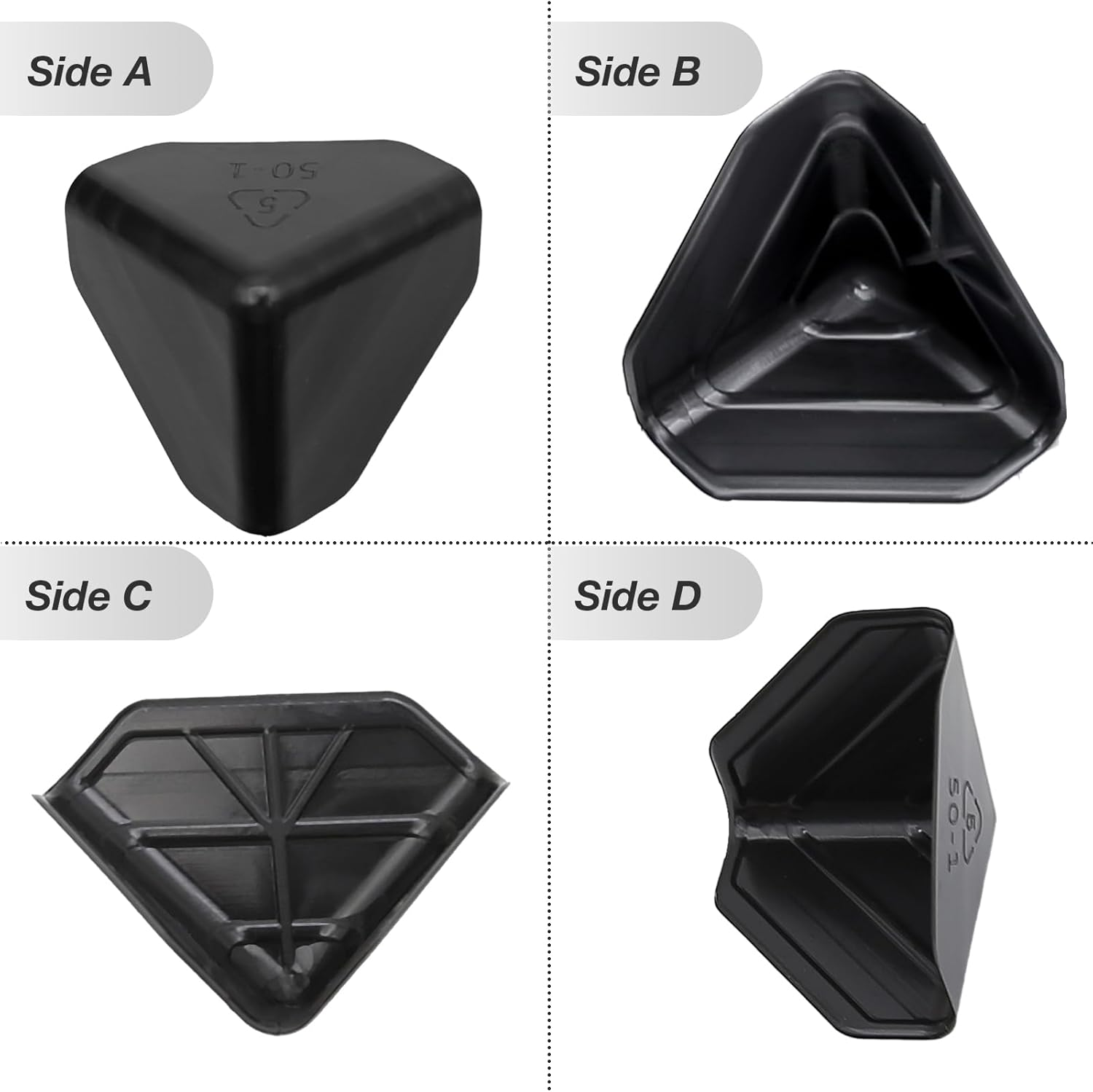 EATAKWARD 200 Pcs Packaging Edge Protectors, Plastic Heavy Duty Edge Corner Protector Golder, Shipping Box Corner Protectors Corner Guards for Boxes, Cartons, Panel Packaging, Black, 2'' X 2'' X 2'' image number 4