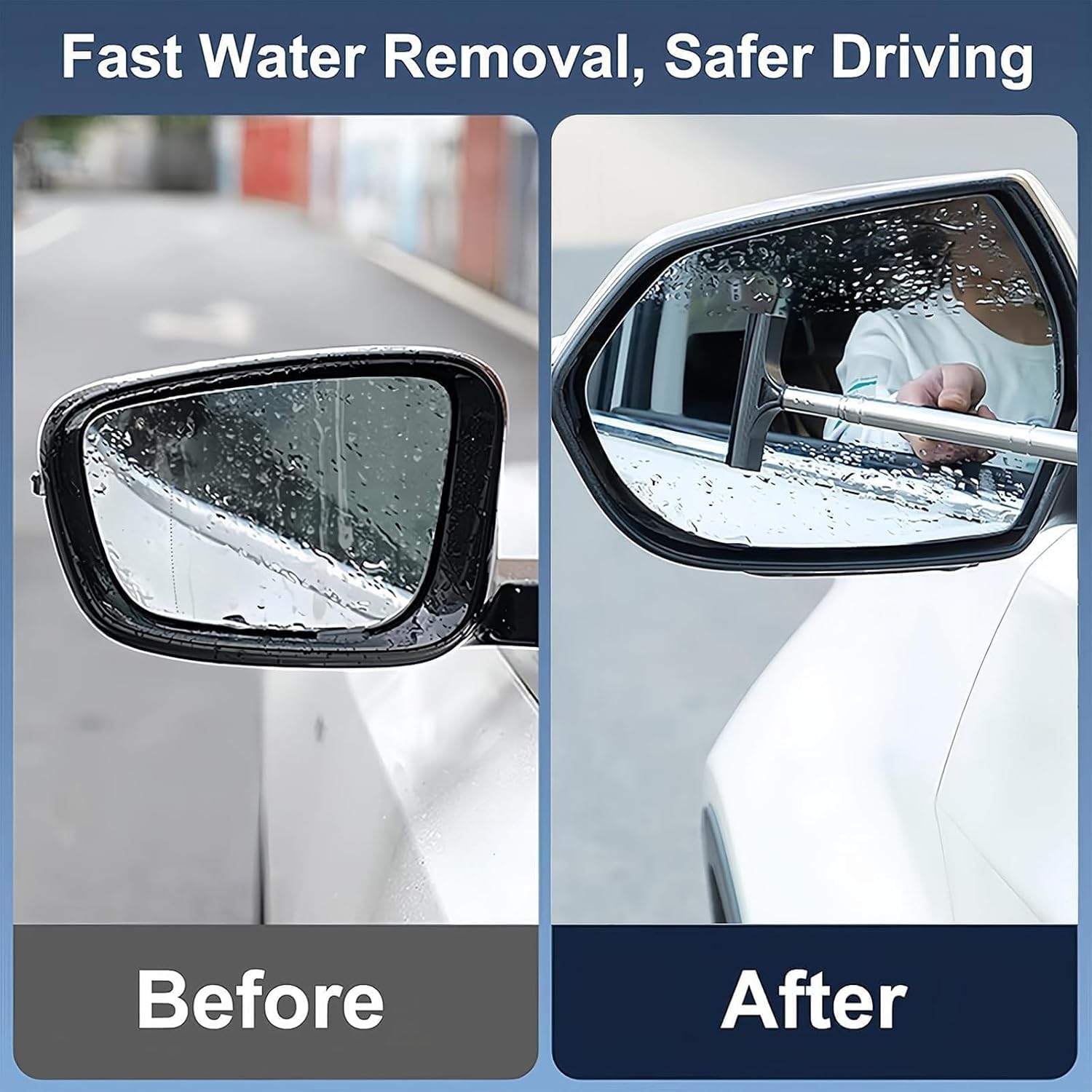 Window Squeegee, Car Window Scraper, Wing Mirror Squeegee, Car Windscreen Squeegee, Side Mirror Squeegee, Wing Mirror Wiper, Portable Vehicle Interior Exterior Accessories for Rainy Foggy Weather image number 3