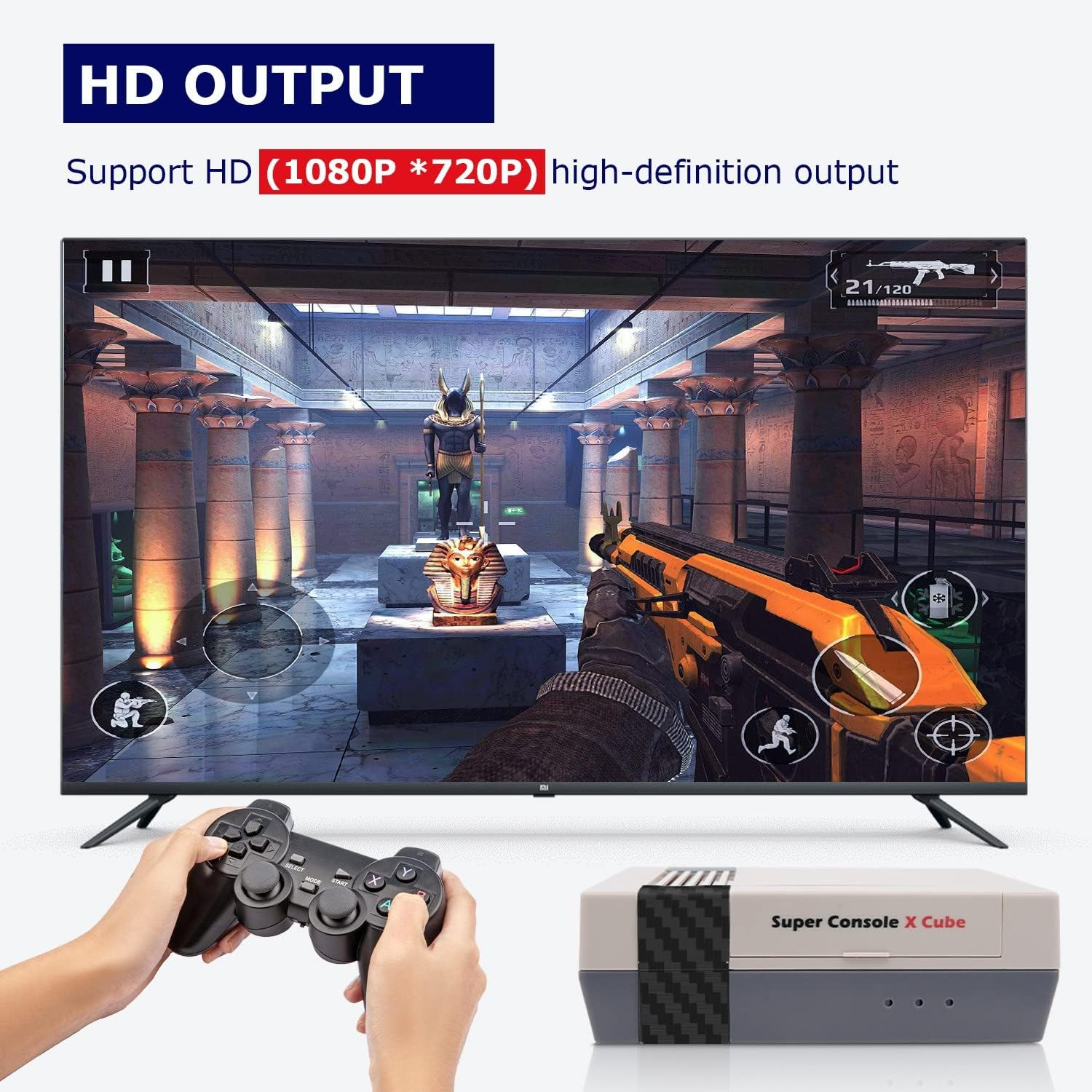 Kinhank Retro Game Console,Super Console X Cube with 50000+ Video Games, Classic Mini Gaming Systems for Tv,Plug and Play,Compatible with PS1/PSP/N64/DC/MAME Etc,Support 4K HD/AV Output(Cube 256G) image number 6