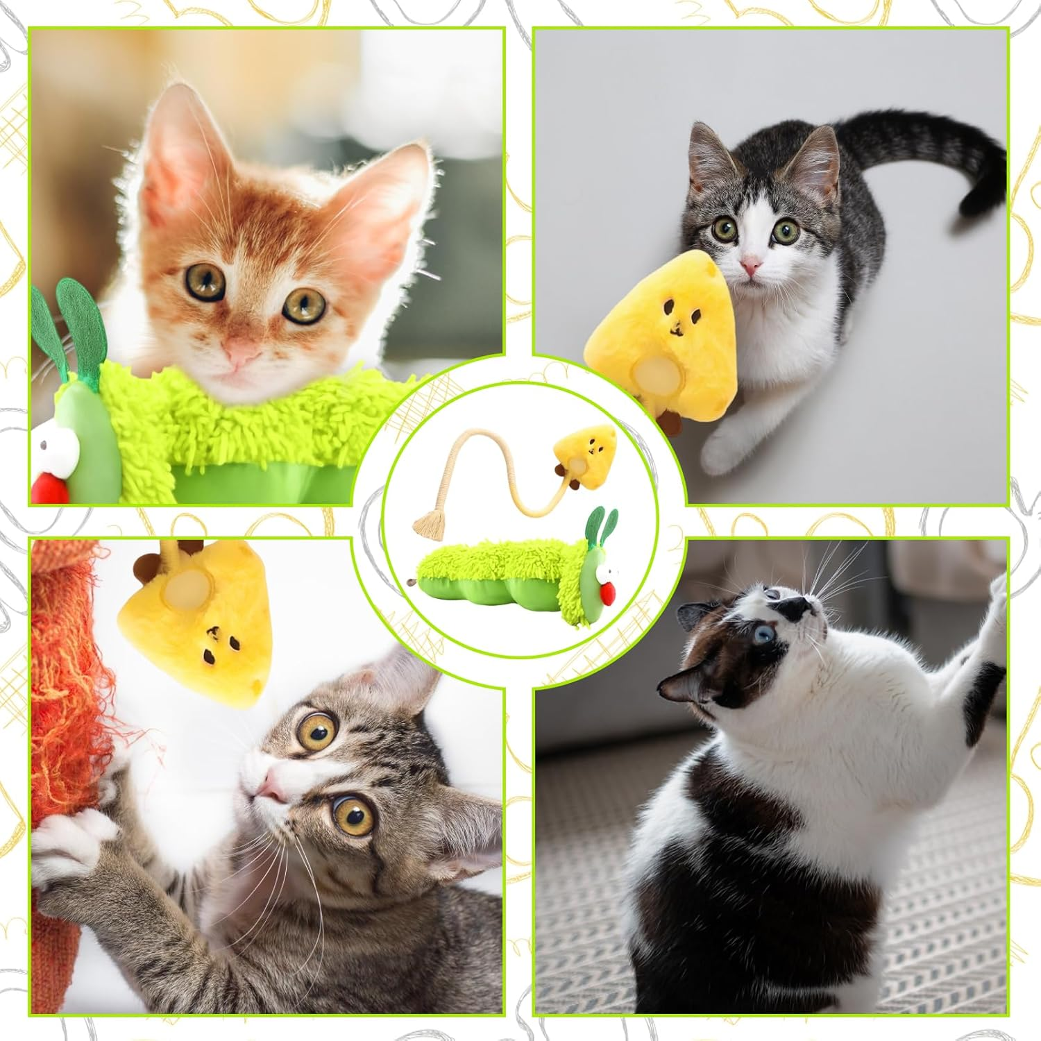 Zexjpr Pack of 2 Interactive Cat Toys, Cat Toy, Self-Employment for Dental Care and Stress Relief, Interaction with Pets Improves Feelings and Relieves Boredom image number 6