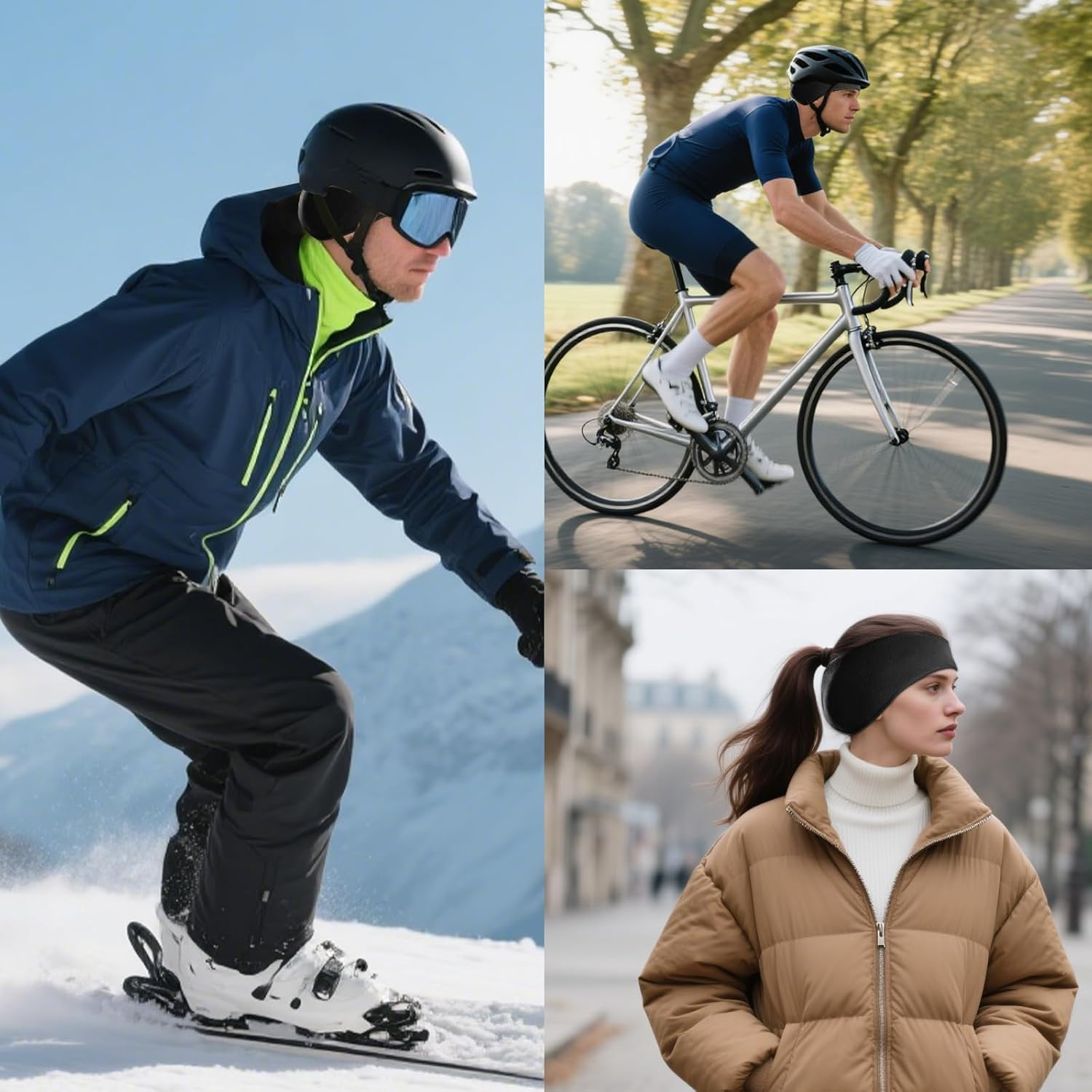 Polar Fleece Ear Warmers Headbands for Men Women Ultra Warm Winter Ear Muffs for Sports and Daily Wear Running Accessories Suitable for Running Cycling Skiing Snowboarding Climbing Walking