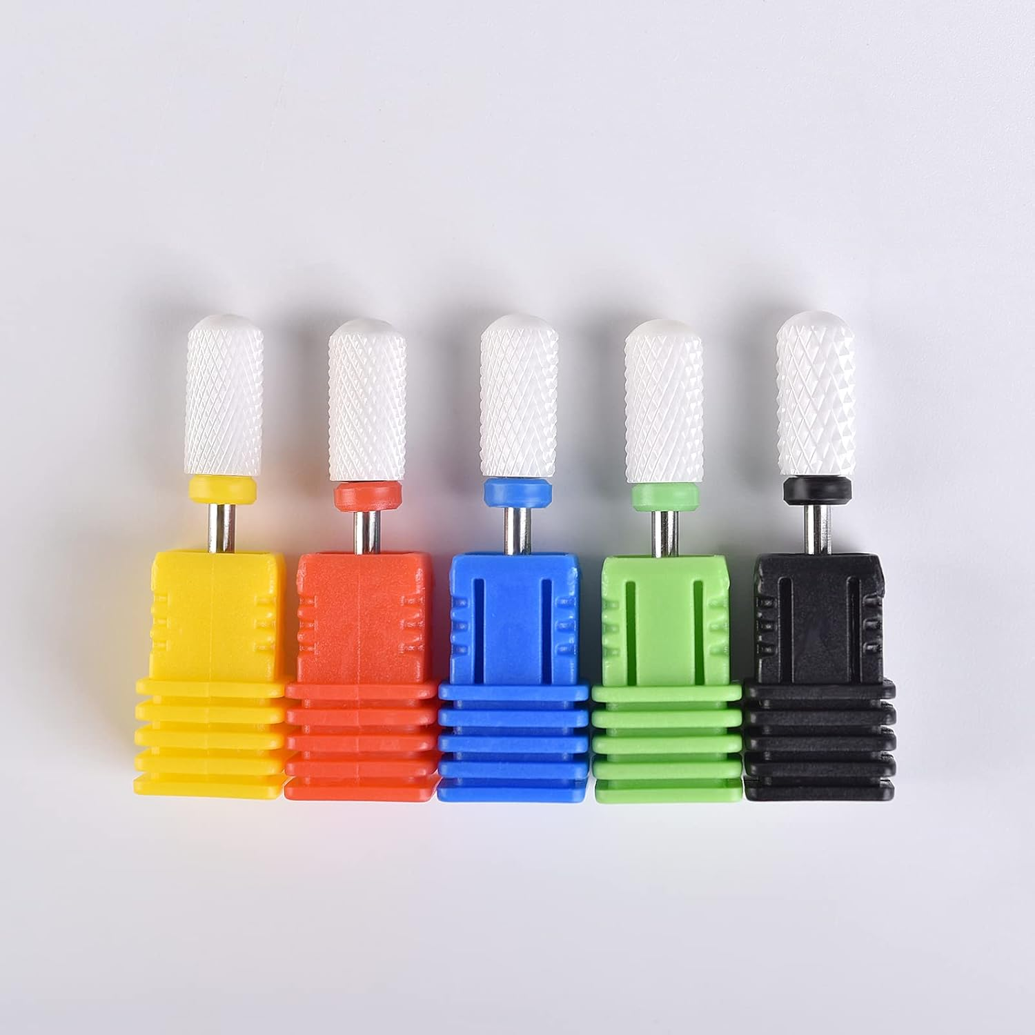 KADS 5 Sizes of Ceramic Nail Drill Bit Cuspidal Nail Drill Bit Polish Tools Ceramics Grinding Stone Head Nail Art Machine (Extra Coarse)