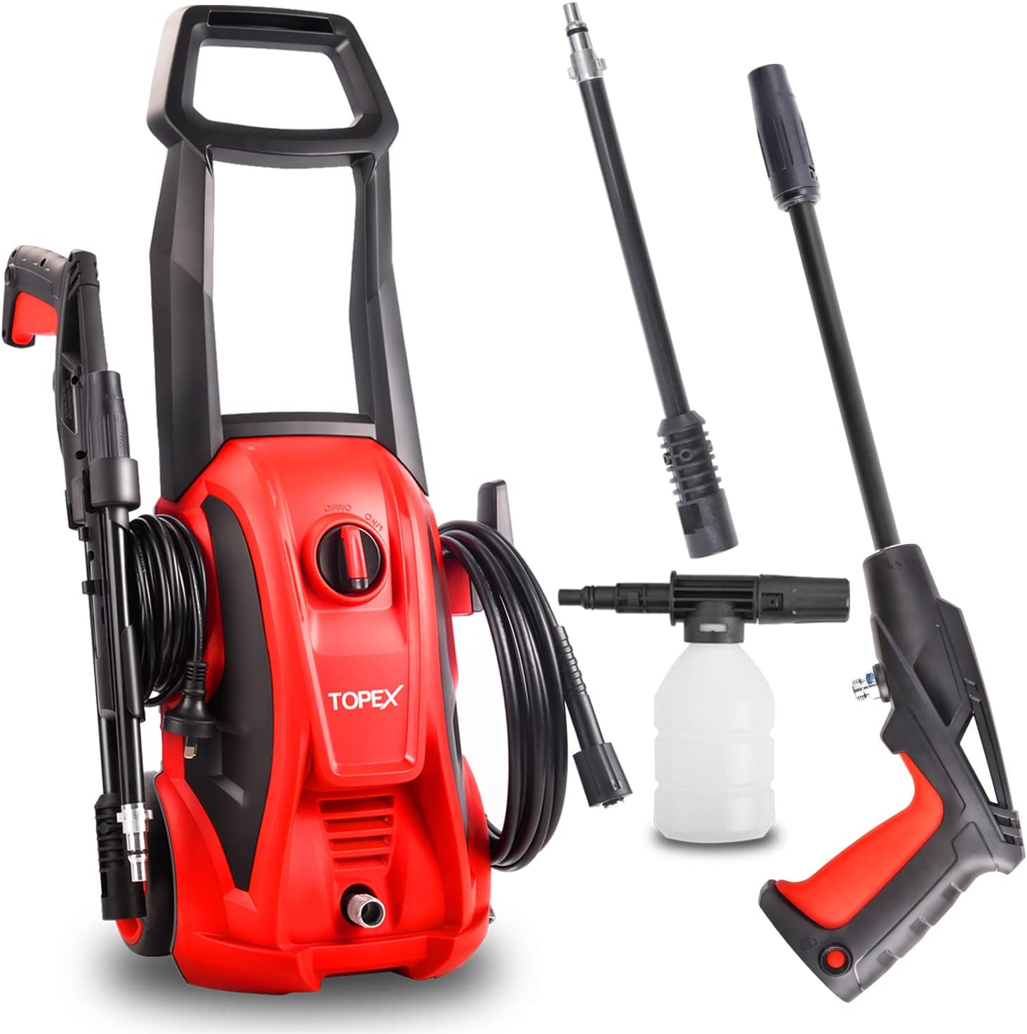 TOPEX High Pressure Washer Electric Cleaner Washing Machine W/Adjustable Spray Gun for Cars Fences Patios image number 2