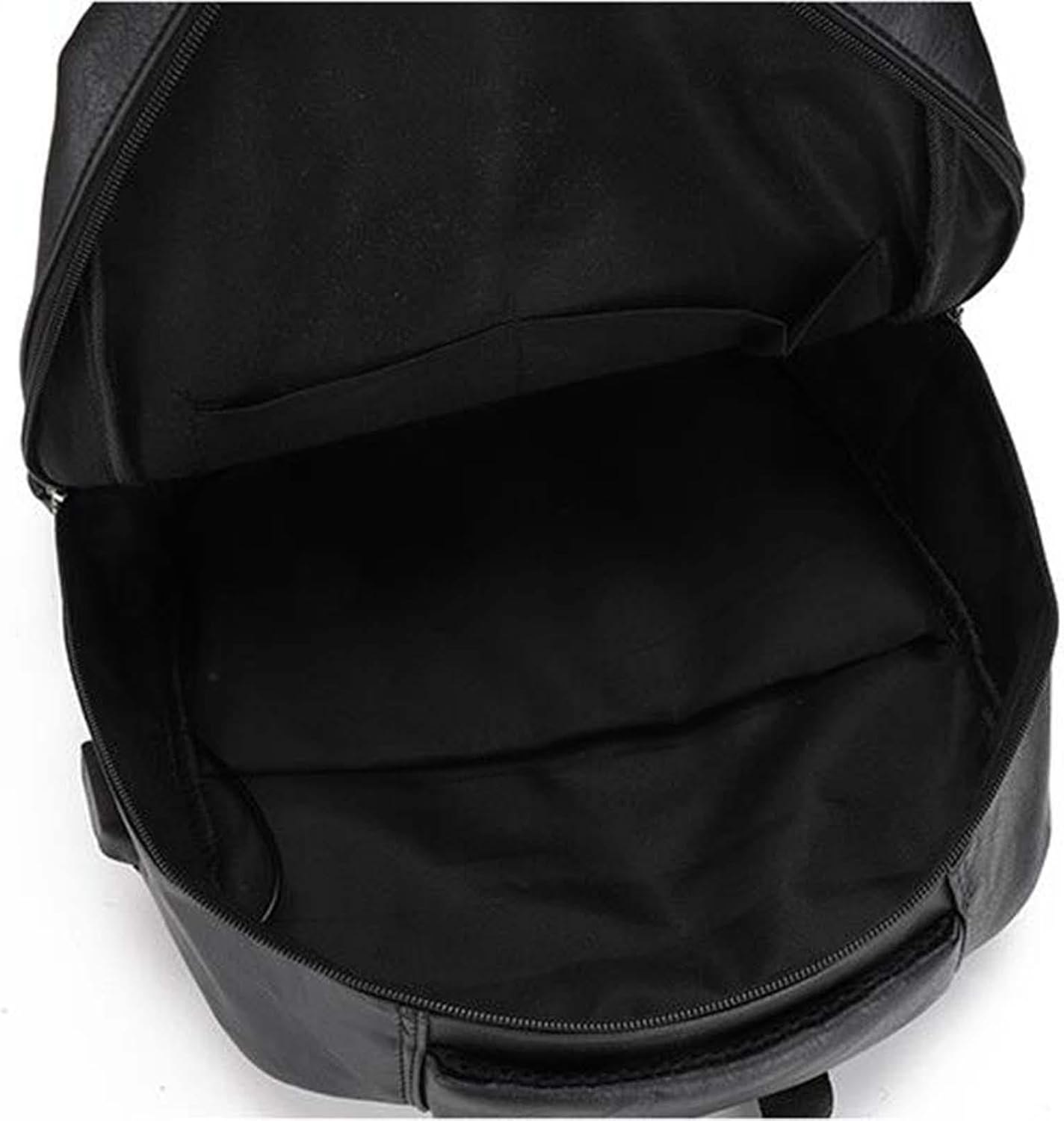Baoblaze PU Leather Laptop Backpack Men Travel Rucksack Multiple Pockets Water Resistant Casual Daypack Computer Backpack for Fishing Shopping Hiking - Black image number 5