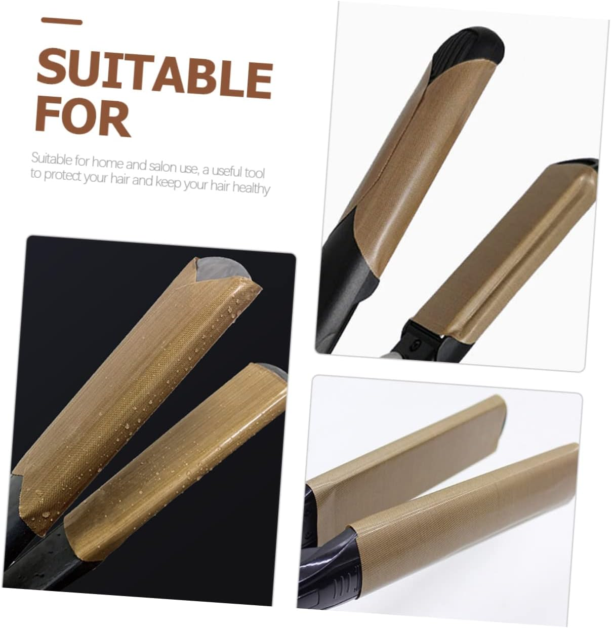 Baluue 10Pcs Hair Iron Straightener Stickers 10X9Cm Heat Insulation Protective Decals for Professional Ceramic Flat Irons Suitable for Salon and Home Styling