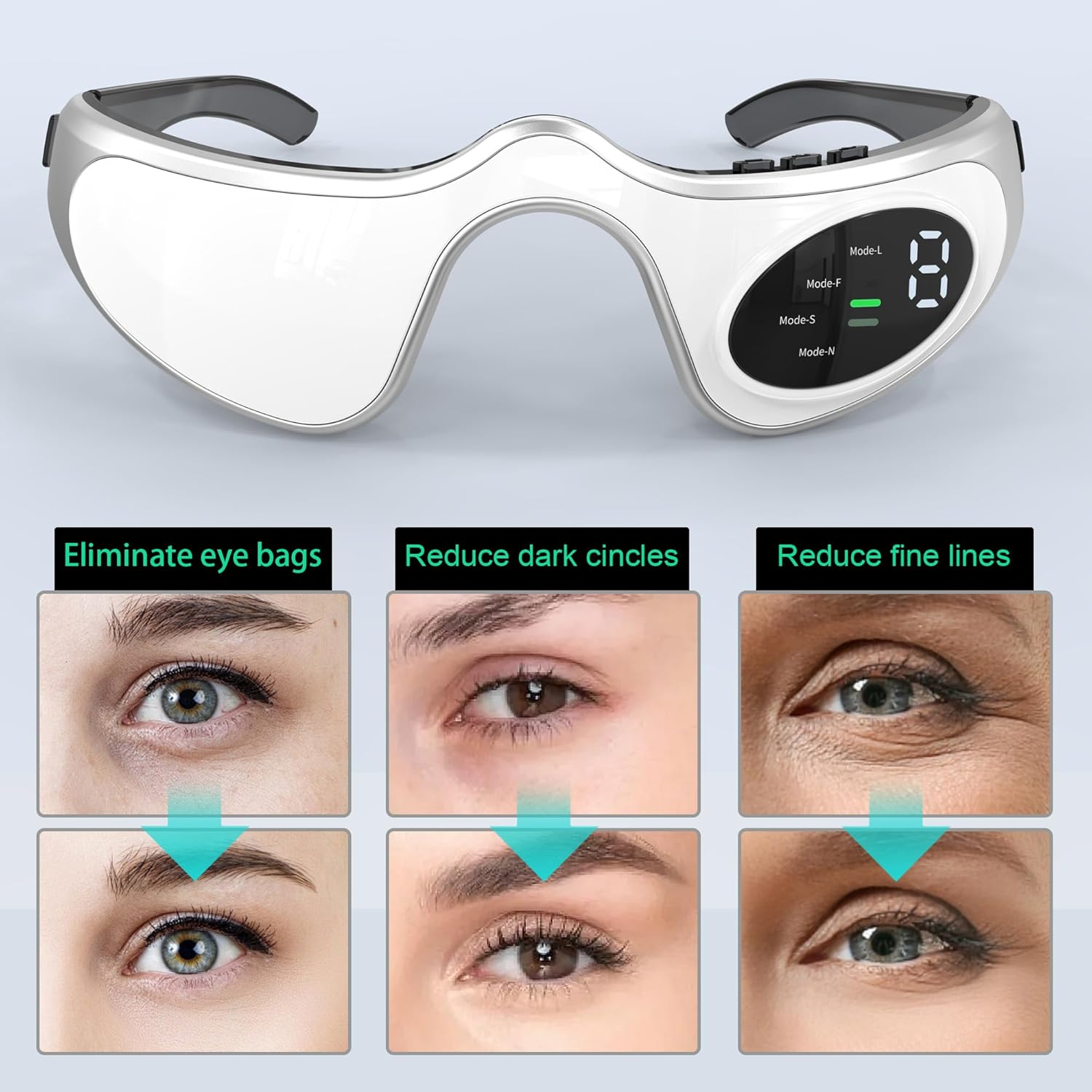 Under-Eye Red Light Therapy Device, Glasses for Dark Circles, Eye Bags, and Wrinkles image number 3