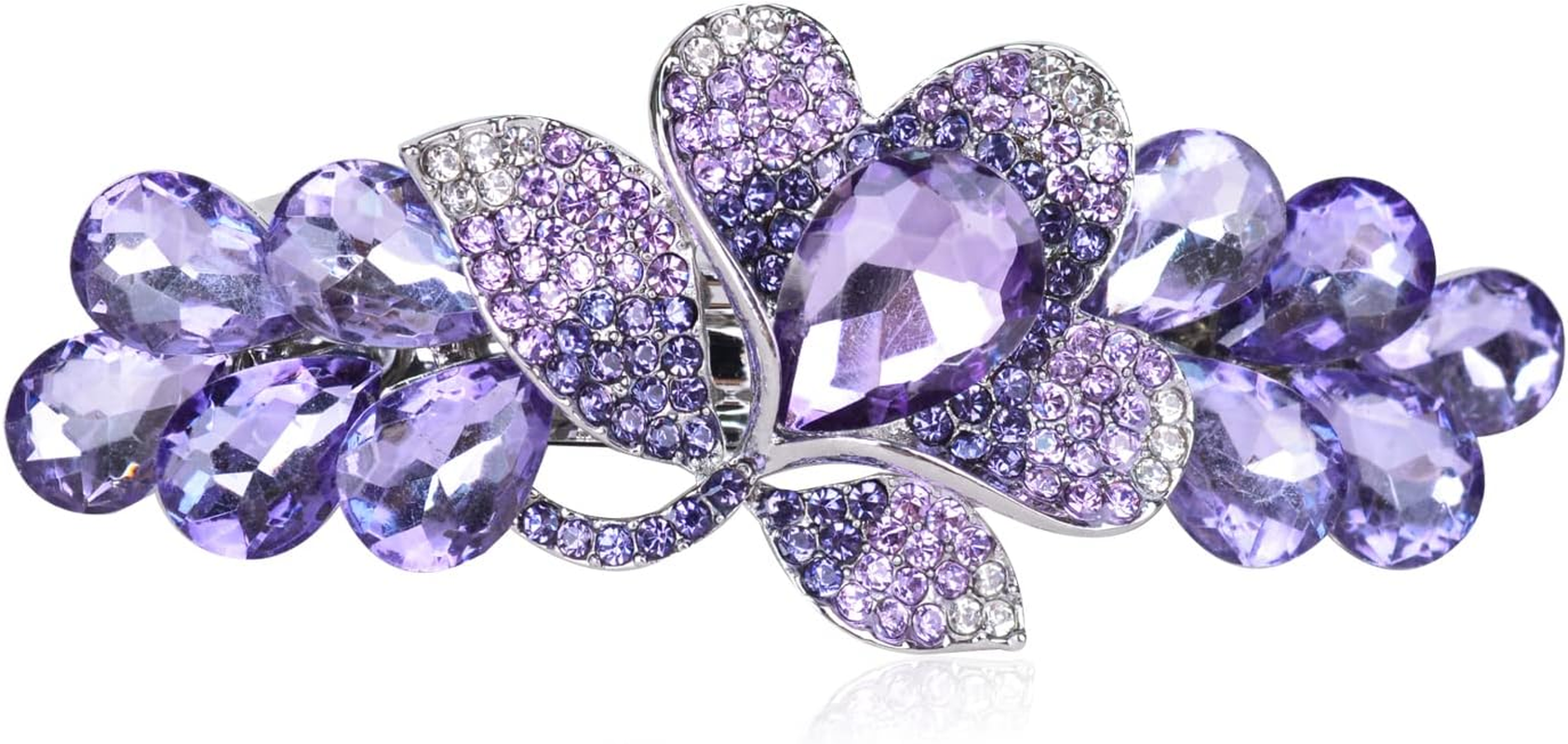 Sankuwen Flower Luxury Jewelry Design Hairpin Rhinestone Hair Barrette Clip(Style C,Champagne)