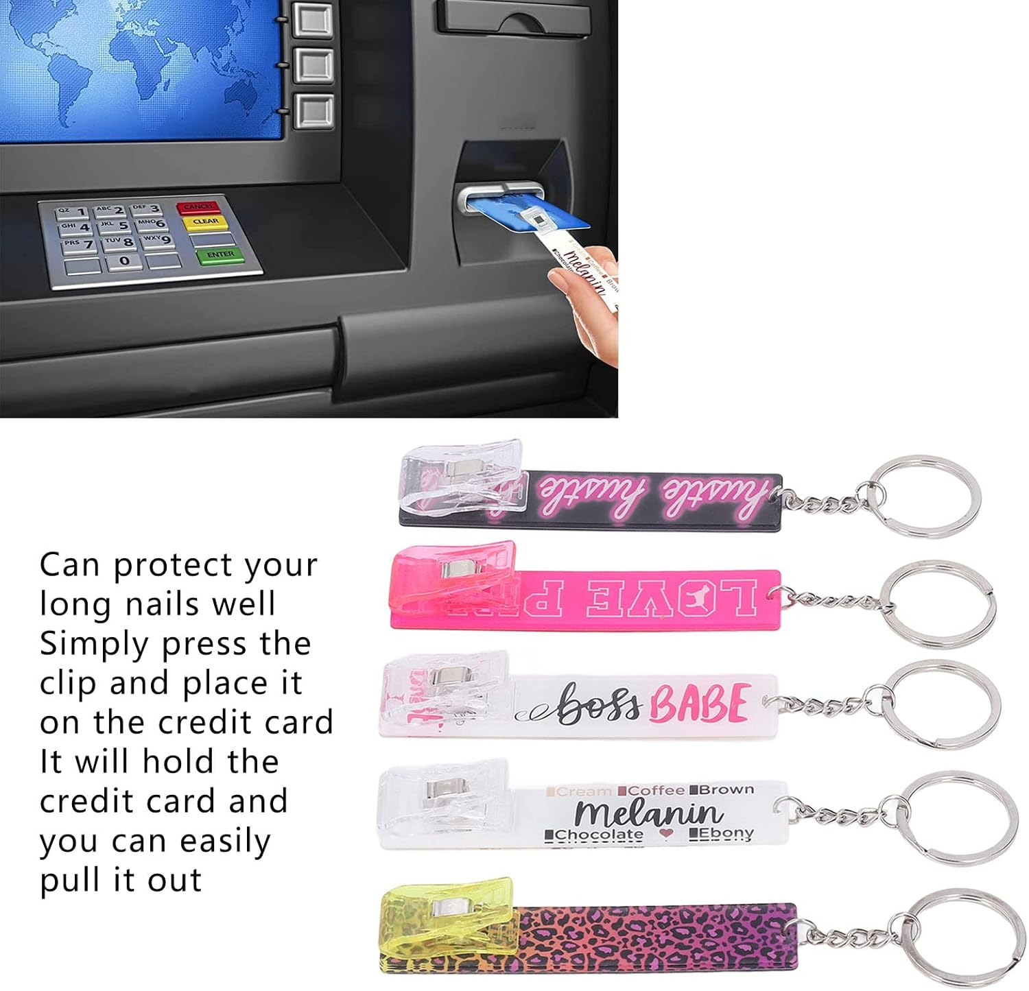 Long Nail Card Gripper Multipurpose Acrylic Card Gripper for Wallet image number 1