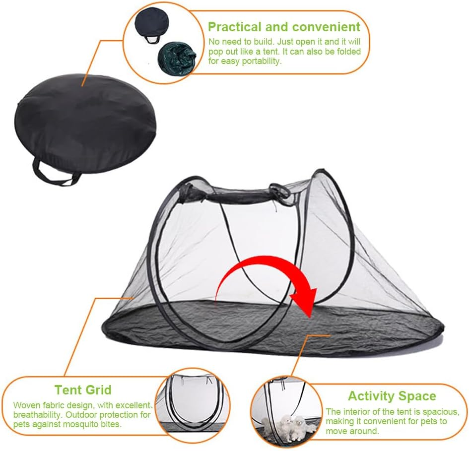 Cat Tent Outdoor, Pet Enclosure Wigwam Suitable for Dogs and Small Animals Foldable Cat Playpen, Pop up Crate Dog Tent Outdoor image number 2