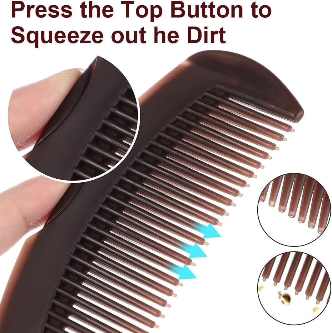 OUDQFCJ Dandruff Comb Dandruff Comb Dandruff Comb Dandruff Comb Fat and Dirt Self-Cleaning Scalp Detox Comb Energy Massage Scalp for Men and Women Pack of 2 image number 3