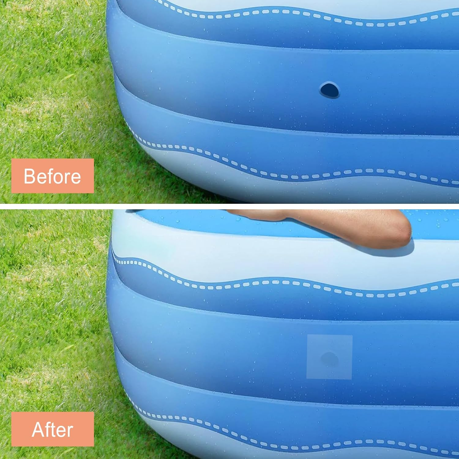 6 PCS Pool Patch Repair Kit,Waterproof TPU Puncture Repair Kit,Inflatable Patch Repair Kit Self-Adhesive,Air Mattress Repair Patch Kit,Vinyl Repair Patch for Inflatable Pool,Swimming Ring,Bounce House image number 1