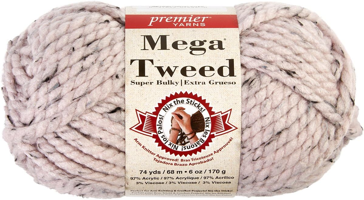 Premier Yarns 1007-14 Mega Yarn-Pink Rose Tweed