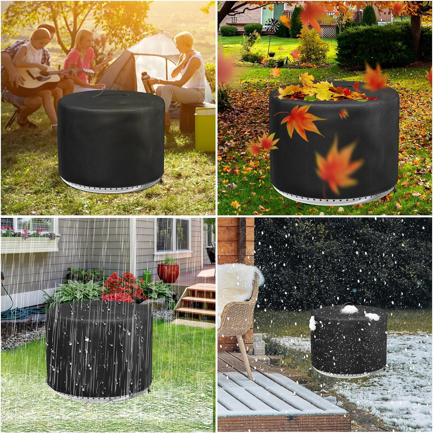 Fire Pit Cover for Solo Stove Yukon 2.0, 27 Inch Waterproof Heavy Duty round Fire Pit Cover for Solo Yukon Outdoor Camping image number 5