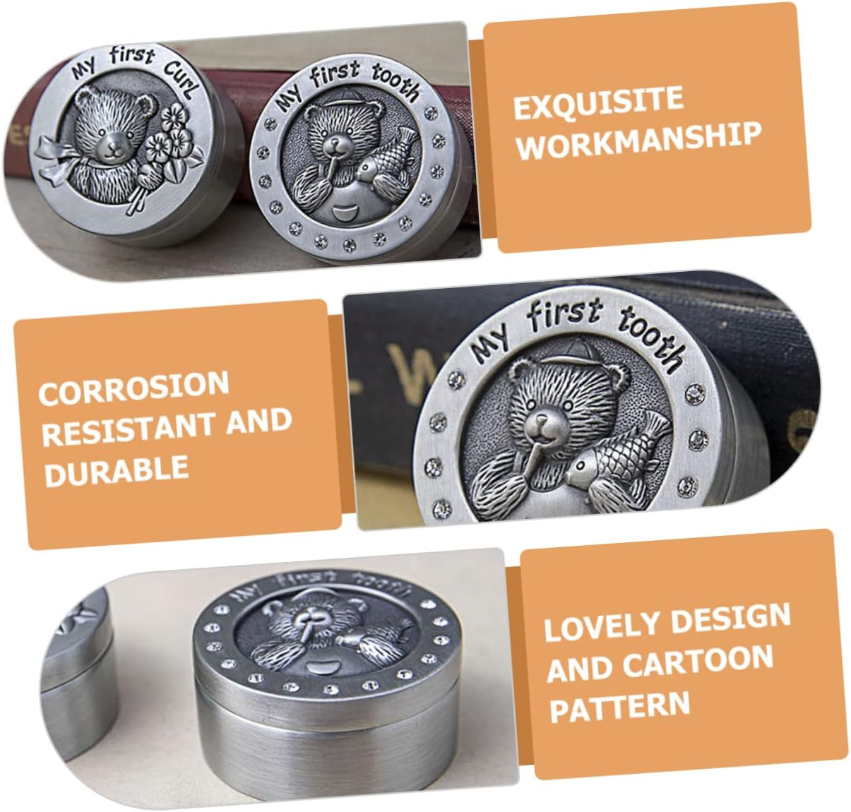 Deciduous Tooth Storage Box First Tooth Keepsake Case and Girls for Boys and Girls image number 5