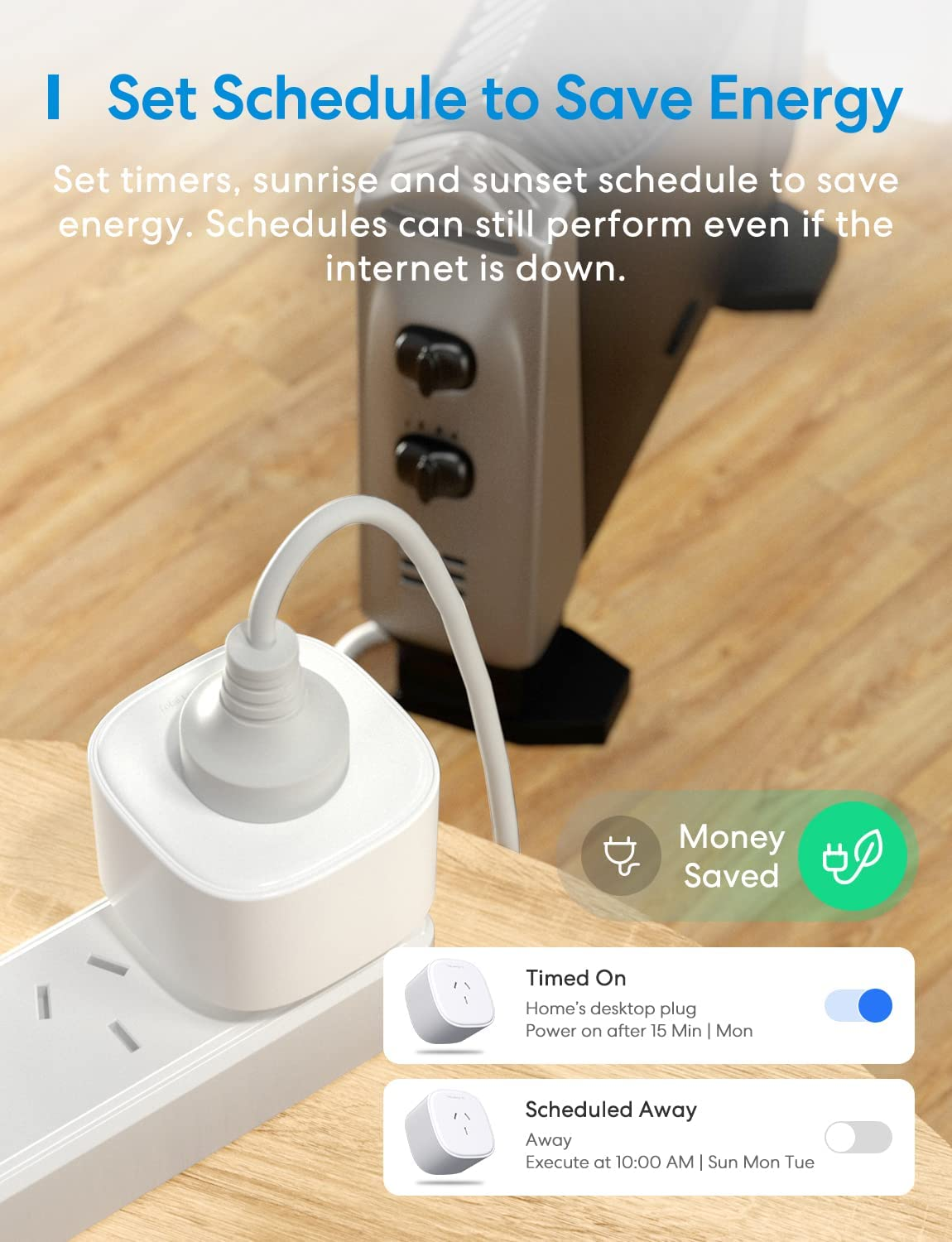 Meross Smart Wifi Plug with Energy Monitor, 2 Pack, Works with Apple Homekit, Alexa, Google Assistant, and Smartthings