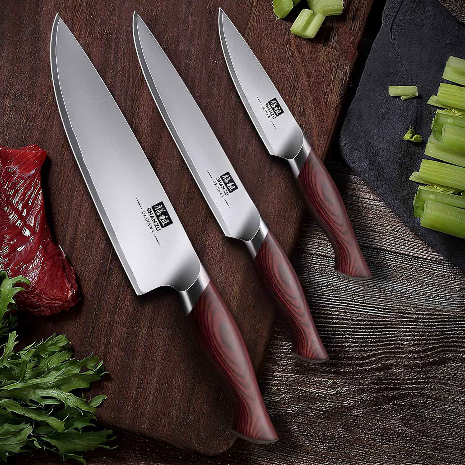 SHAN ZU 3 Piezas Chef Knife Set - OKINAWA Series image number 2