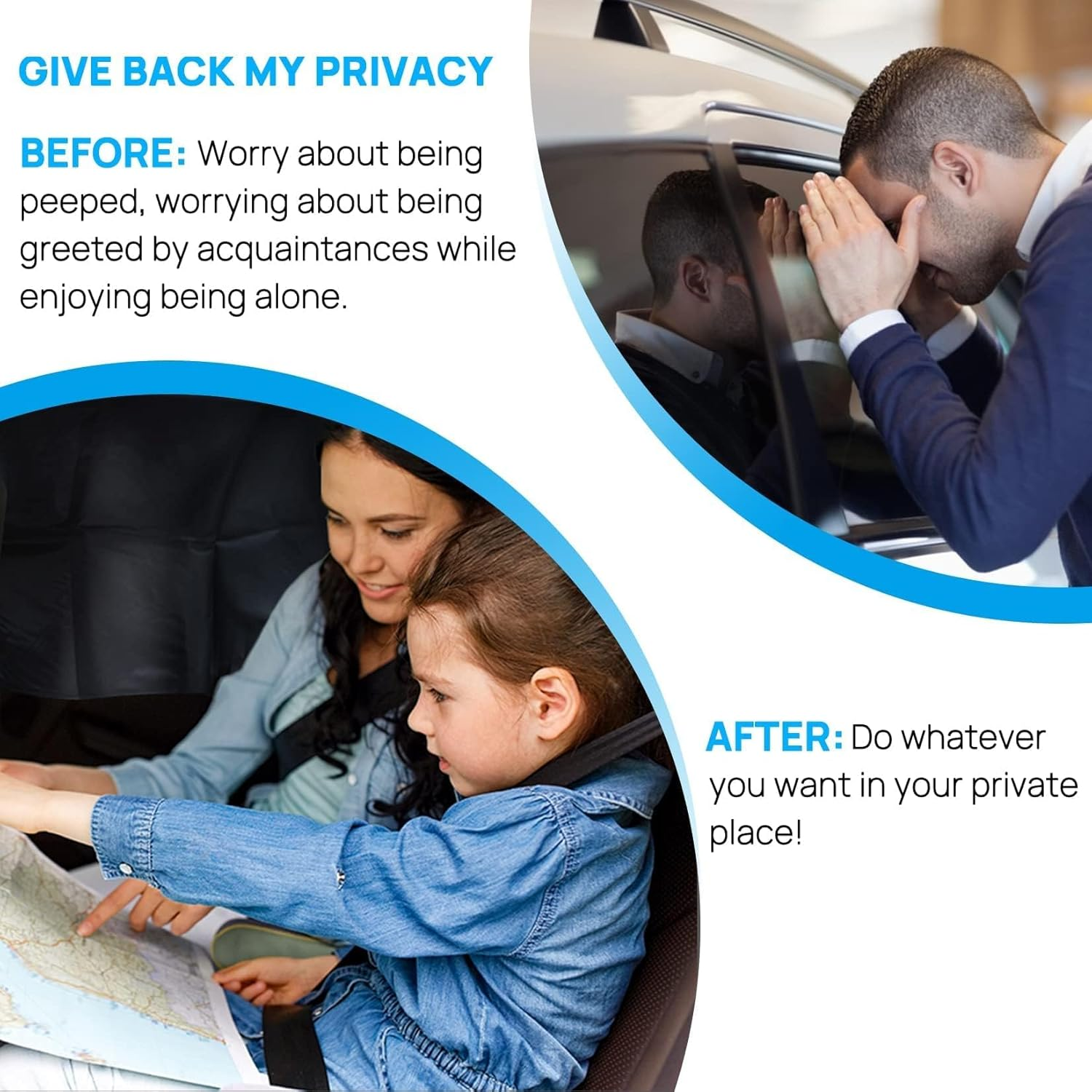 Psler Universal Side Window Sun Shade Magnetic Privacy Blinds Car Blackout Curtain 4PCS for Camping Sleeping Baby Kids image number 2