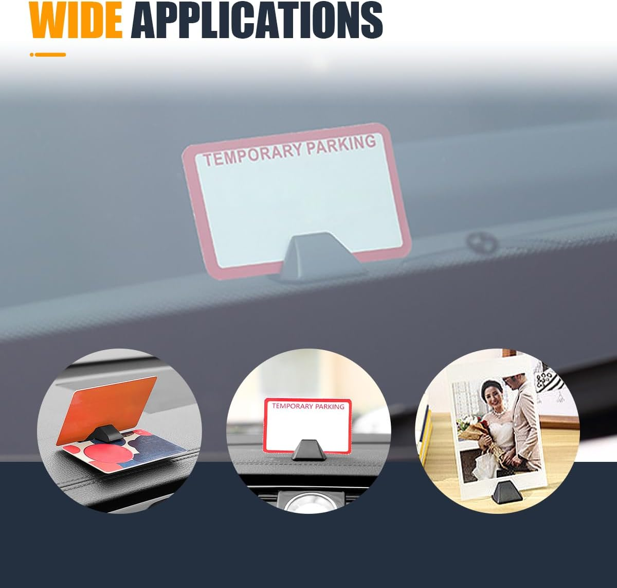 Car Dashboard Card Holder, Self-Adhesive Automotive Business Card Organizer Clip, Portable Auto Temporary Parking Ticket Organizer, Vehicle Interior Storage Accessories (2PCS) image number 4