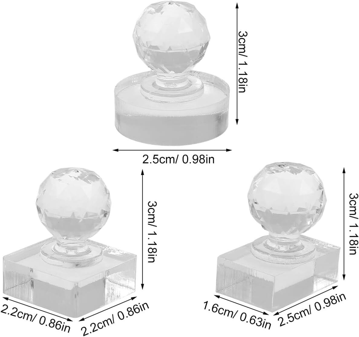 INOOMP 3Pcs Eyeshadow Pressing Kit Makeup Powder Stamper with Round, Square, and Rectangle Crystal Press Tools for Eyeshadow, Blusher, and Highlighter Palette Repair in Beauty Makeup Application image number 5