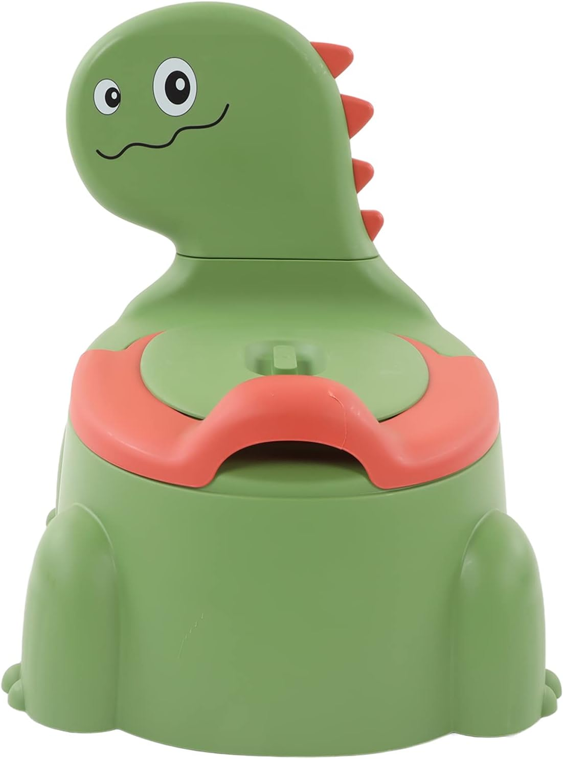 Potty Training Toilet, Non Slip Rubber Base Cartoon Dinosaur Potty Training Seat Thickened Plastic Ergonomic Design Portable Dinosaur Training Potty with Brush for Boys and Girls (Yellow)