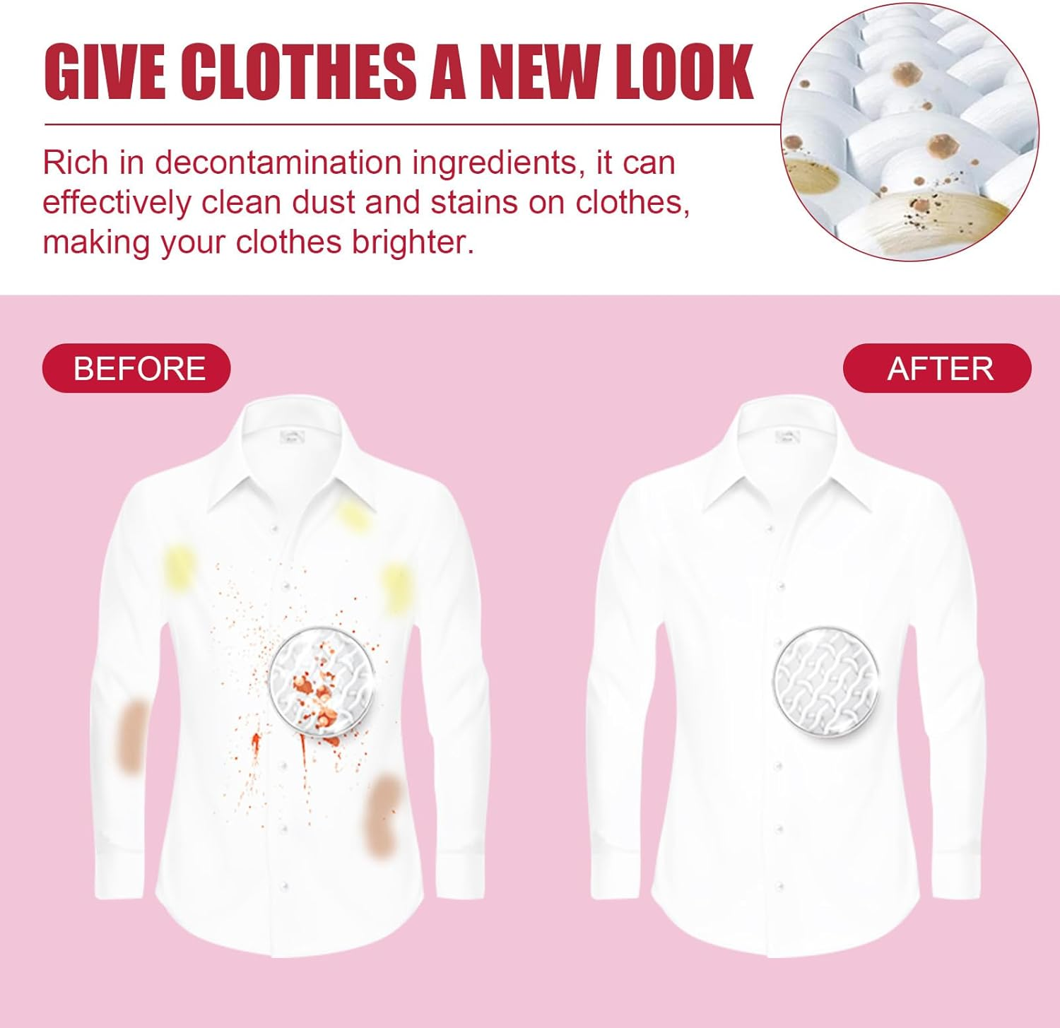 Clothing Stain Remover Wipes, 20-Pack, Deep Cleaning Wipes for Clothes image number 3