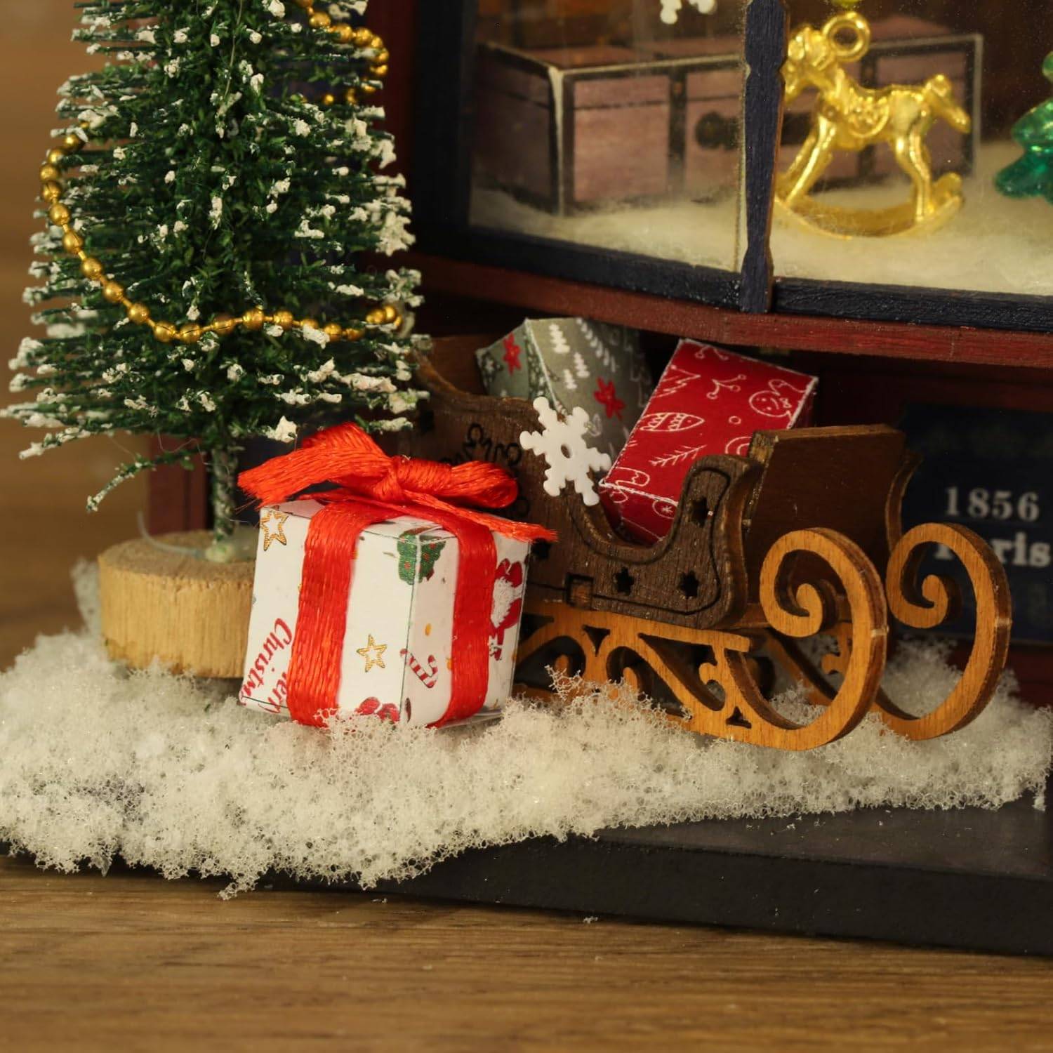 CUTEROOM DIY Miniature Dollhouse Kit,3D Wooden Doll House & Music Box,1:24 Scale DIY House Kit,Best Gift (Christmas) (Cottage) image number 6