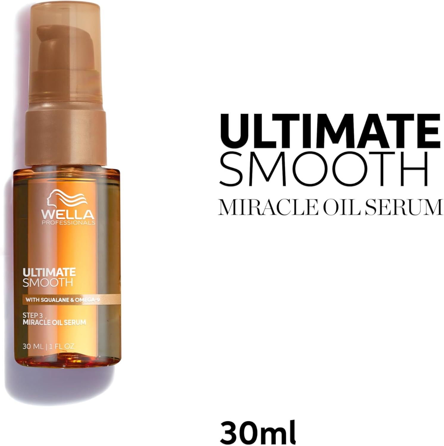 Wella Professionals ULTIMATE SMOOTH Miracle Oil Serum - Hair Oil with Squalane & Omega 9 - for Dry, Dull & Frizzy Hair (30Ml) image number 3