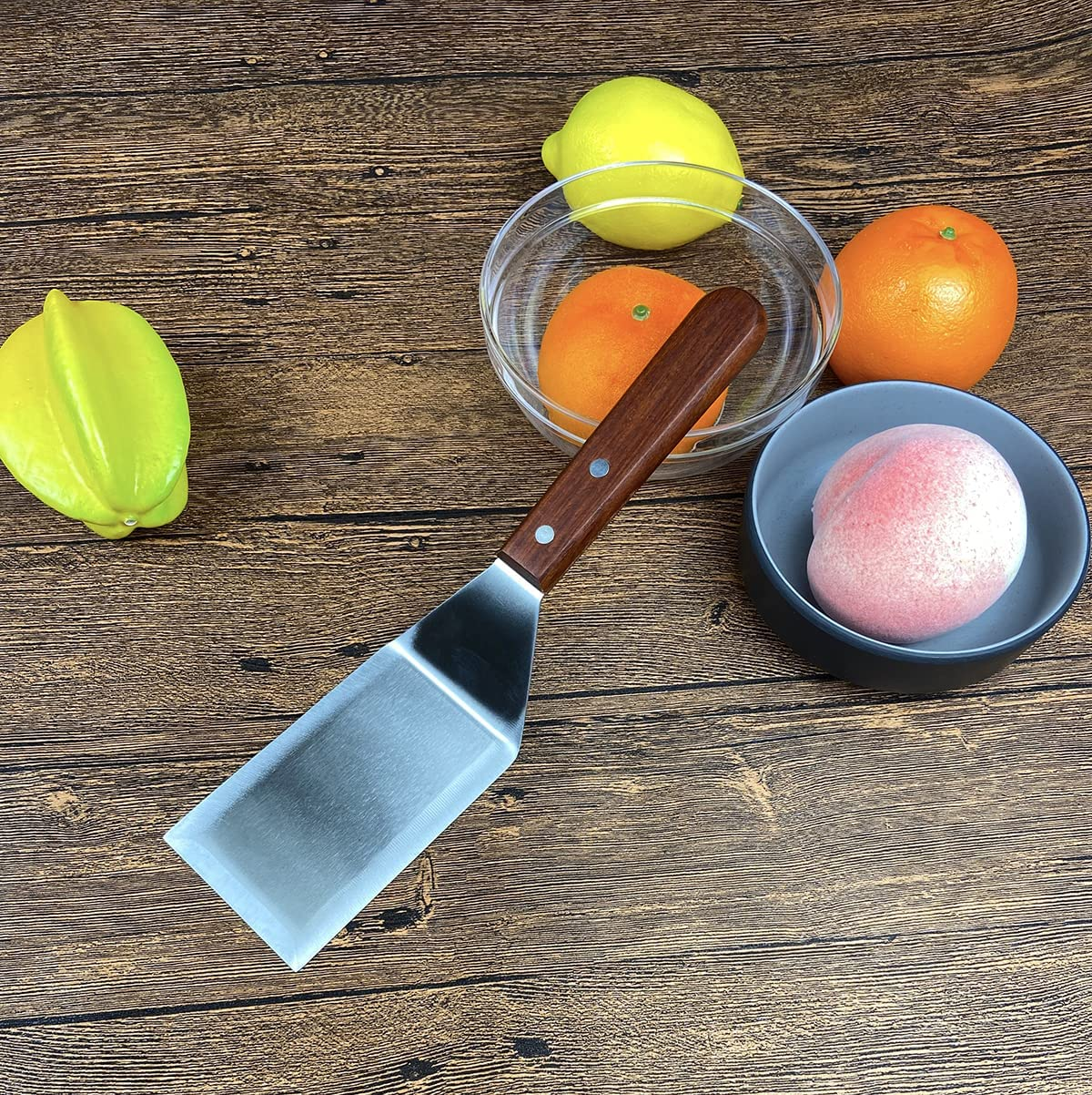 Metal Spatula for Cast Iron Skillet Grill Stainless Steel Spatula for Burger, Fish Turner Griddle Spatula, Spachulas Egg Flipper, Flat Top Metal Spatula for Cooking BBQ image number 5