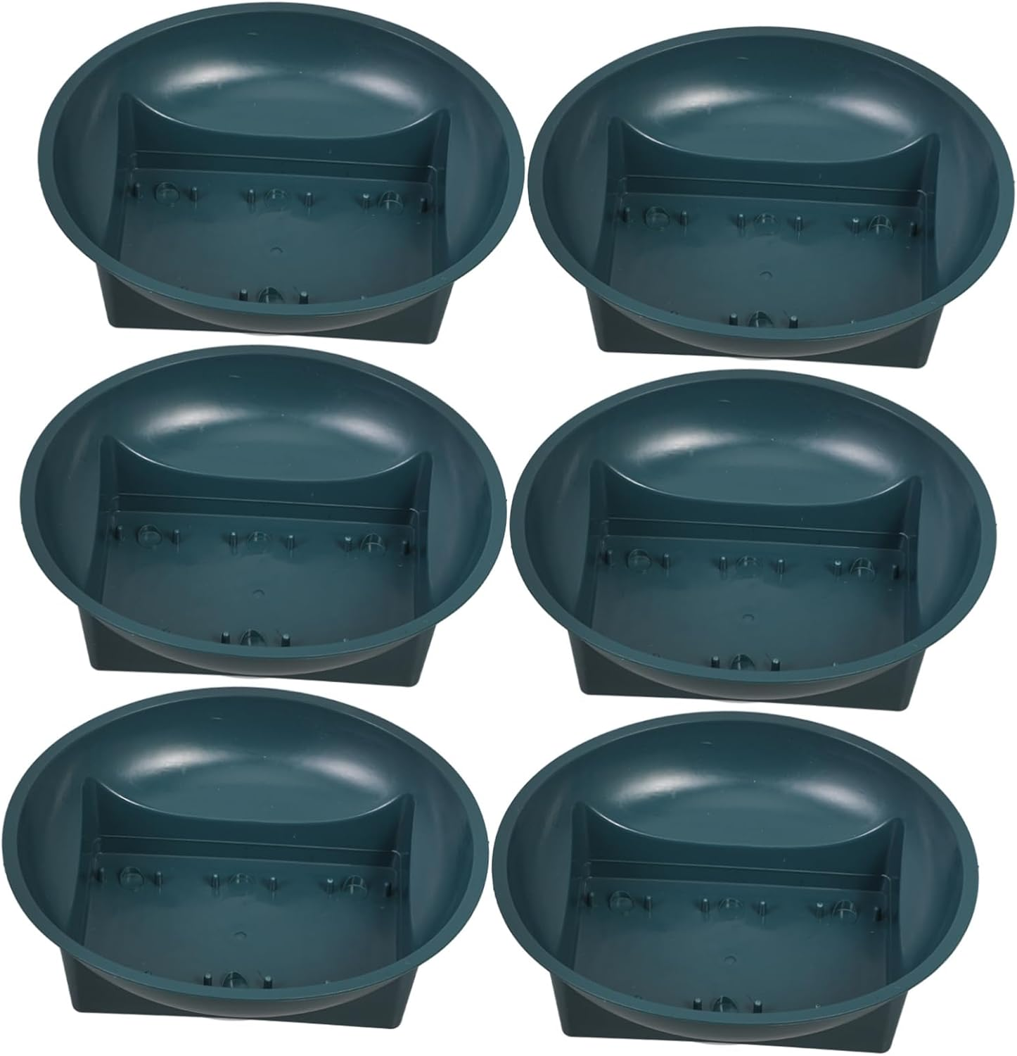 NULYLU 6Pcs Green round Floral Bowls Cemetery Planter Flower Arrangement Holders 16X16X5Cm Indoor Outdoor Yard Plant Bowls Memorial Gardening Supplies image number 3