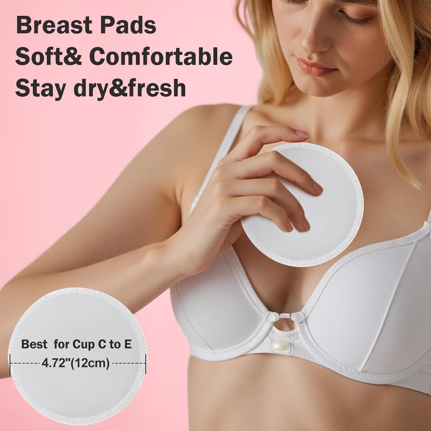 ALVABABY Nursing Pads 4 Layer Bamboo Breast Pads Soft Absorbent Maternity Reusable Pads round Breastfeeding for Mothers Flat Bottom 4.72 Inch 14 Packs Washable Breastfeeding Pads Sets 14RDB03-AU image number 3