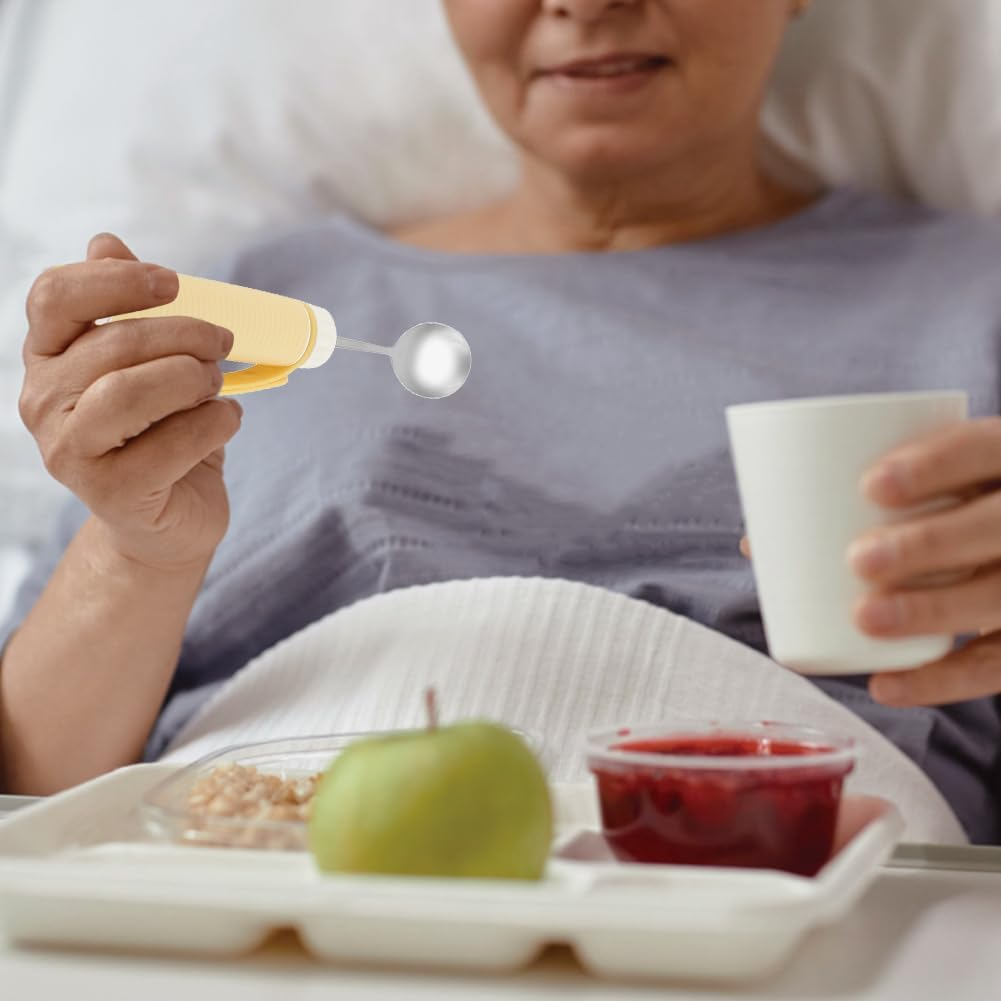Adaptive Utensils with Adjustable Silicone Strap, Removable Flexible 360 Degree Rotating Eating Tablewares Non Slip Handles for Hand Tremors Arthritis Parkinson&rsquo;S Elderly (Spoon) image number 1
