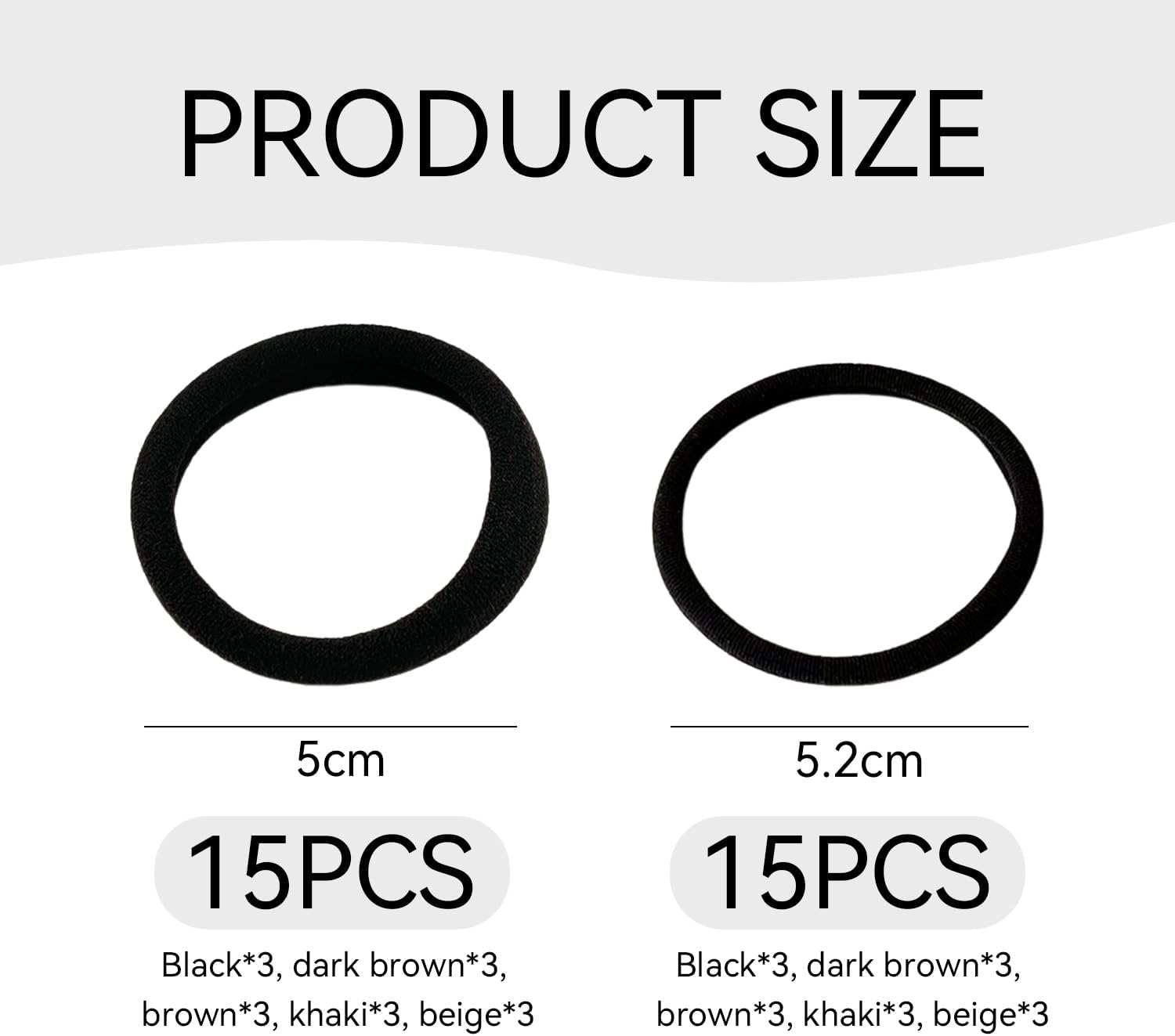 Pack of 15 Hair Ropes, Simple Elastic Hair Band, Ponytail Fix Rope, All Same Braided Hair Accessories, Hair Wrapping Tools for Girls image number 1