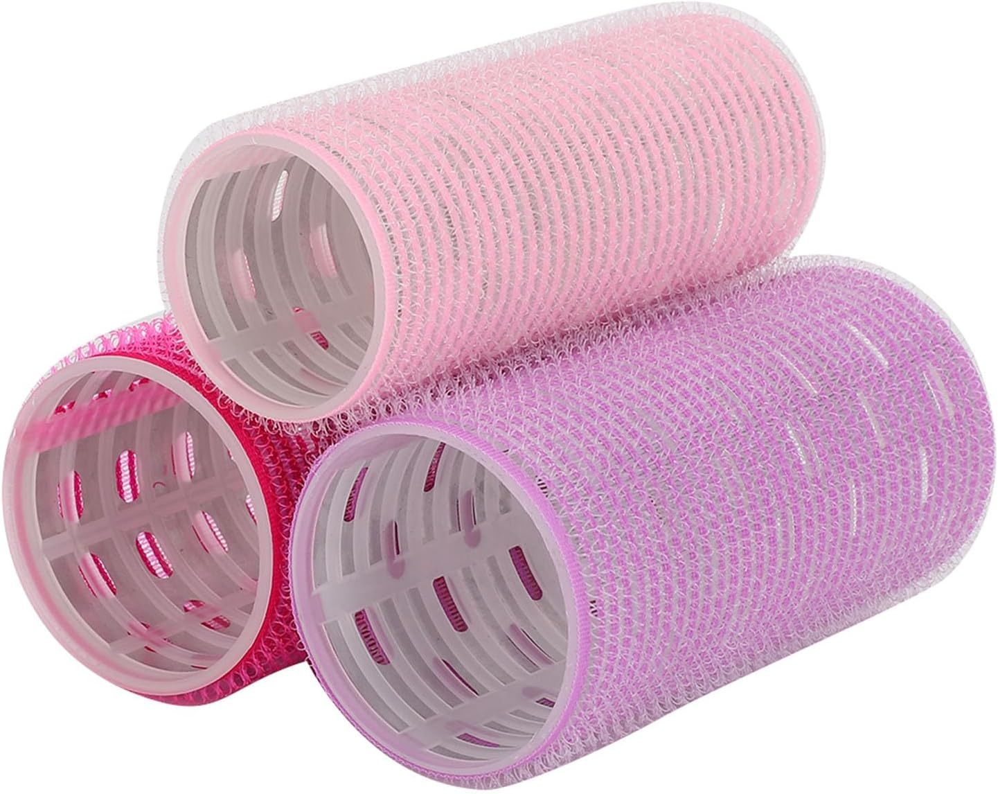 Lvifloae 3 Pieces Hair Rollers Set Self Adhesive Hair Rollers Portable Handle Styling Curlers Hairdressing Tool for Blowout Look Long Medium Short Thick image number 2