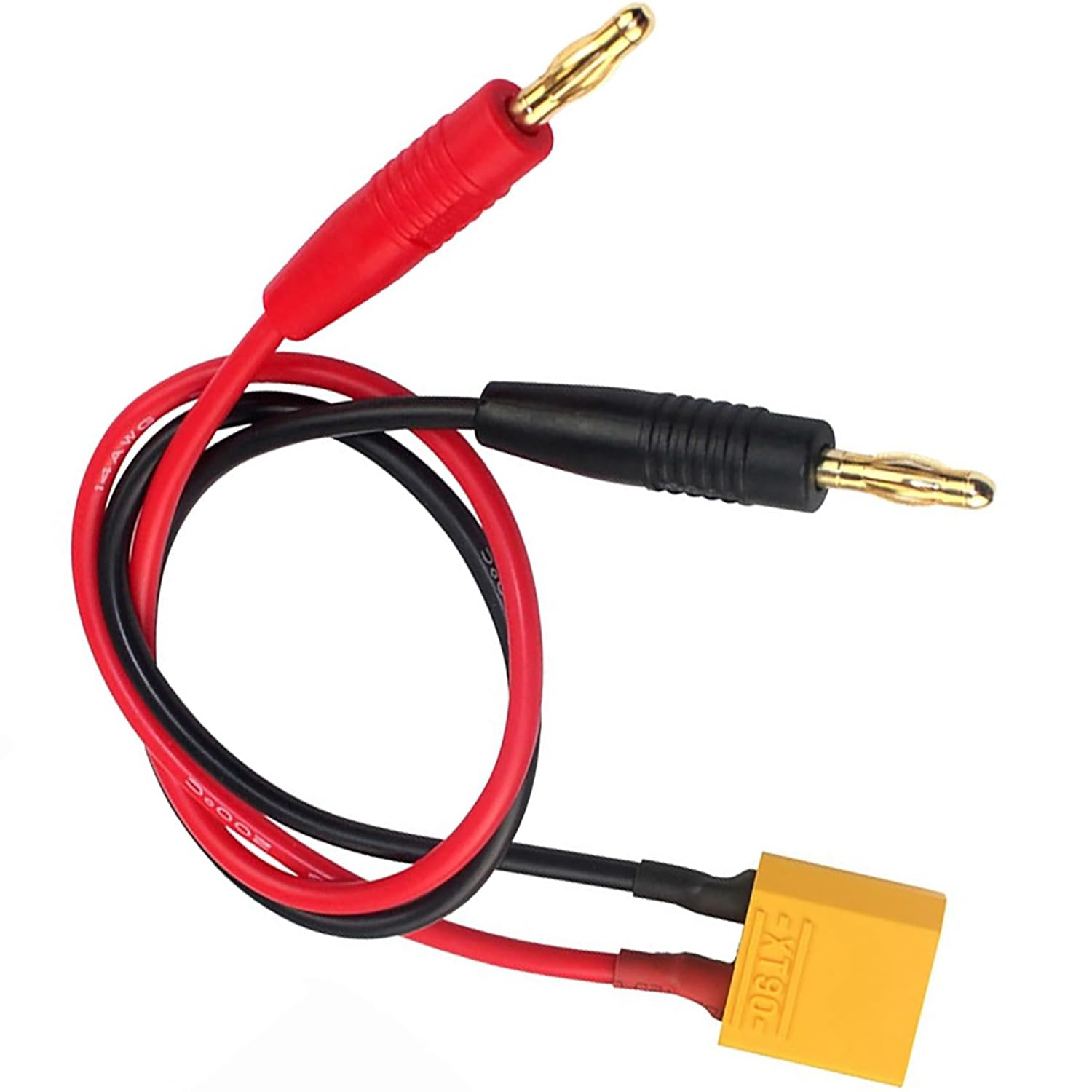 Tunghey 2Pack XT90 Male Adapter to 4.0Mm Bullet Banana Plug Connector with 12AWG 30CM Silicone Cable Wire for RC Car Boat Drone Lipo Battery Charger RC FPV Car image number 1