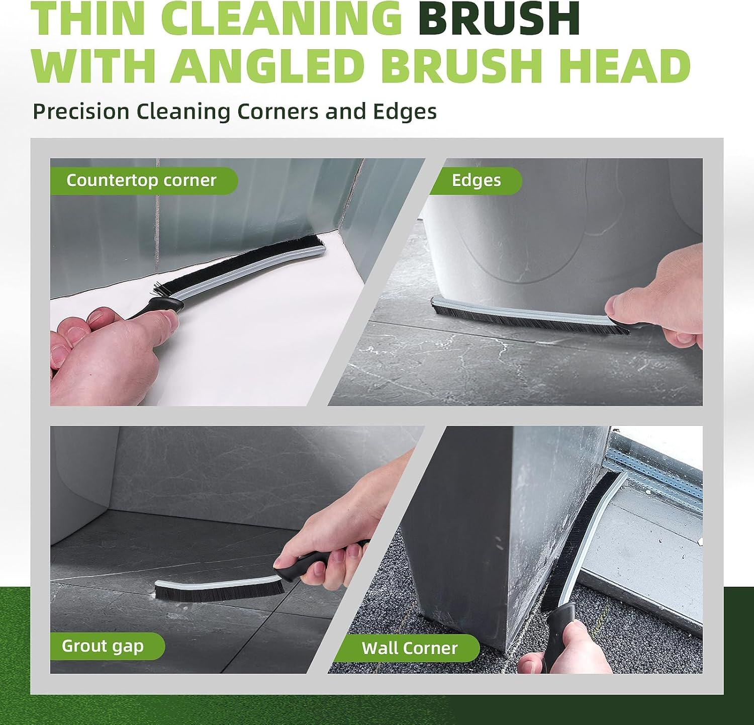 Hard Bristle Crevice Cleaning Brush - 6 Pcs Thin Gap Cleaning Tool for Kitchen, Bathroom, Toilet, Bathtub, Sink, Windows, and Grout | Small Cleaning Brush for Tight Spaces and Household Use image number 1