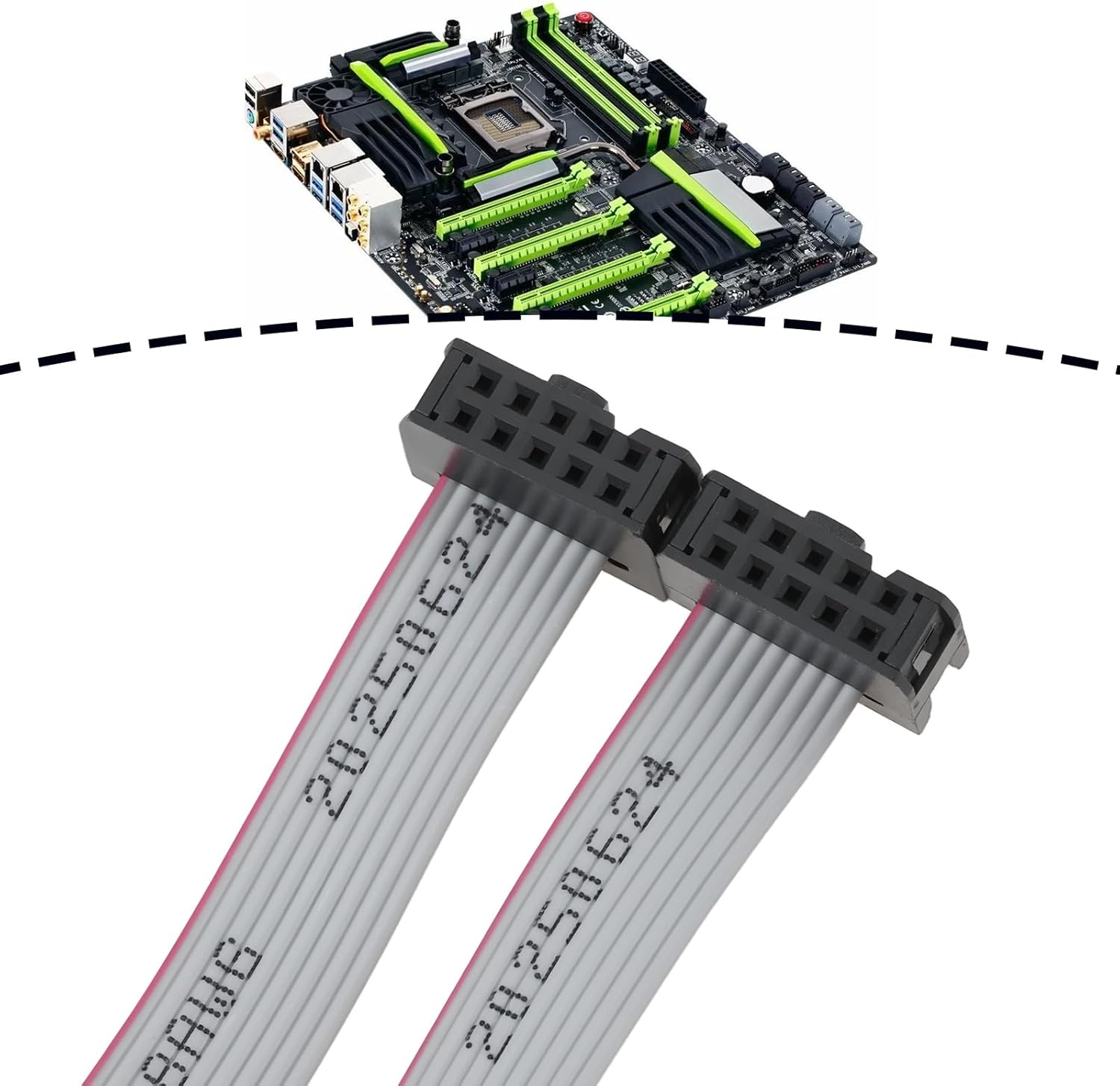 2Pcs DB9 Male COM Port to IDC 10Pin Serial Cable 2-Port Serial RS232 for Computer Motherboard, 30Cm image number 6