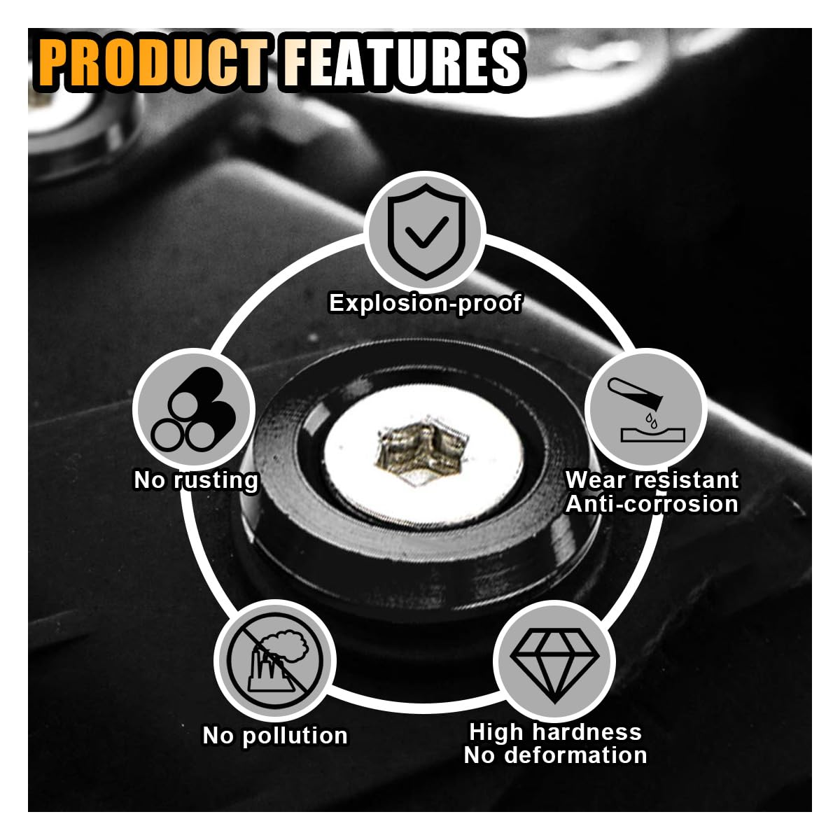 20PCS Aluminum Bumper Fender Washer Stainless Steel Bolts, Engine Bay Dress up Fastener Kit, M6 JDM Fender Washer, Car Body Decoration Kit for Headlights Trunk License Plate Frame (Black) - Black image number 2