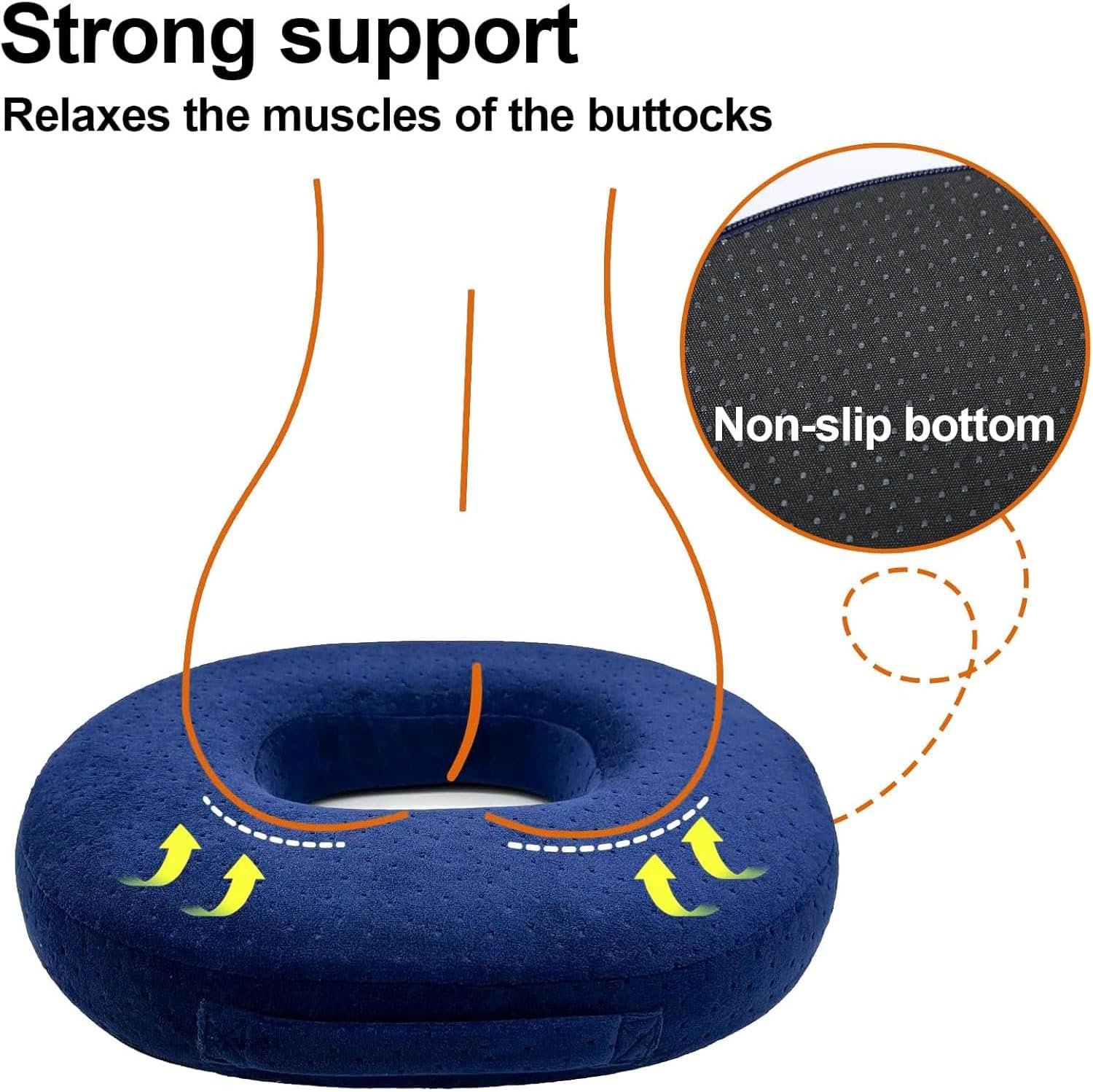 Memory Foam Seat Cushion, Donut Cushion for Hemorrhoid & Coccyx Pain Relief, Postpartum & Pregnancy Support, Car & Office Chair Cushion for Pressure Relief image number 3