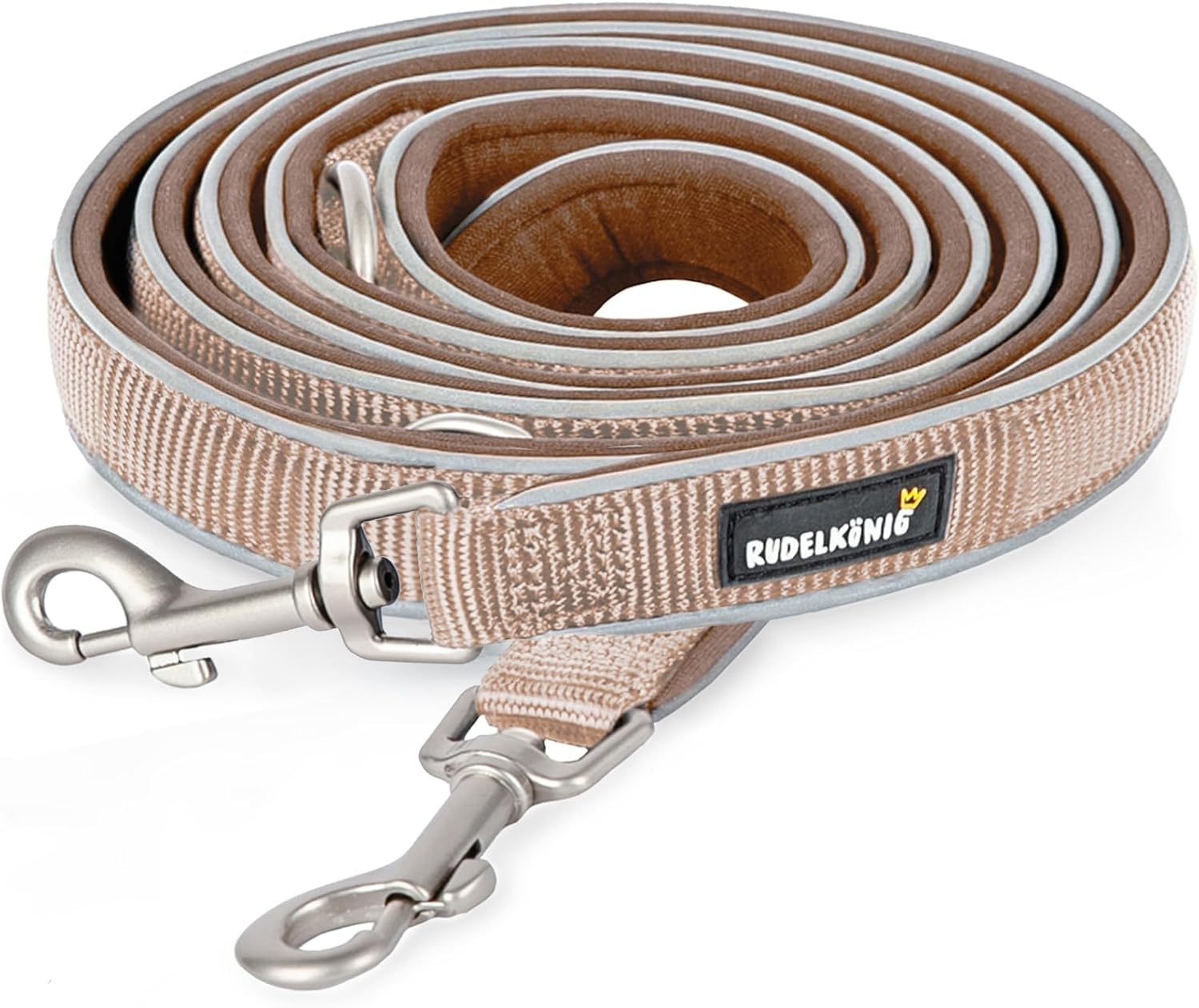 Rudelk&ouml;nig Paola Dog Lead - 2.30 M Length - Adjustable Lead for Medium and Large Dogs - Reflective Dog Lead in Rose