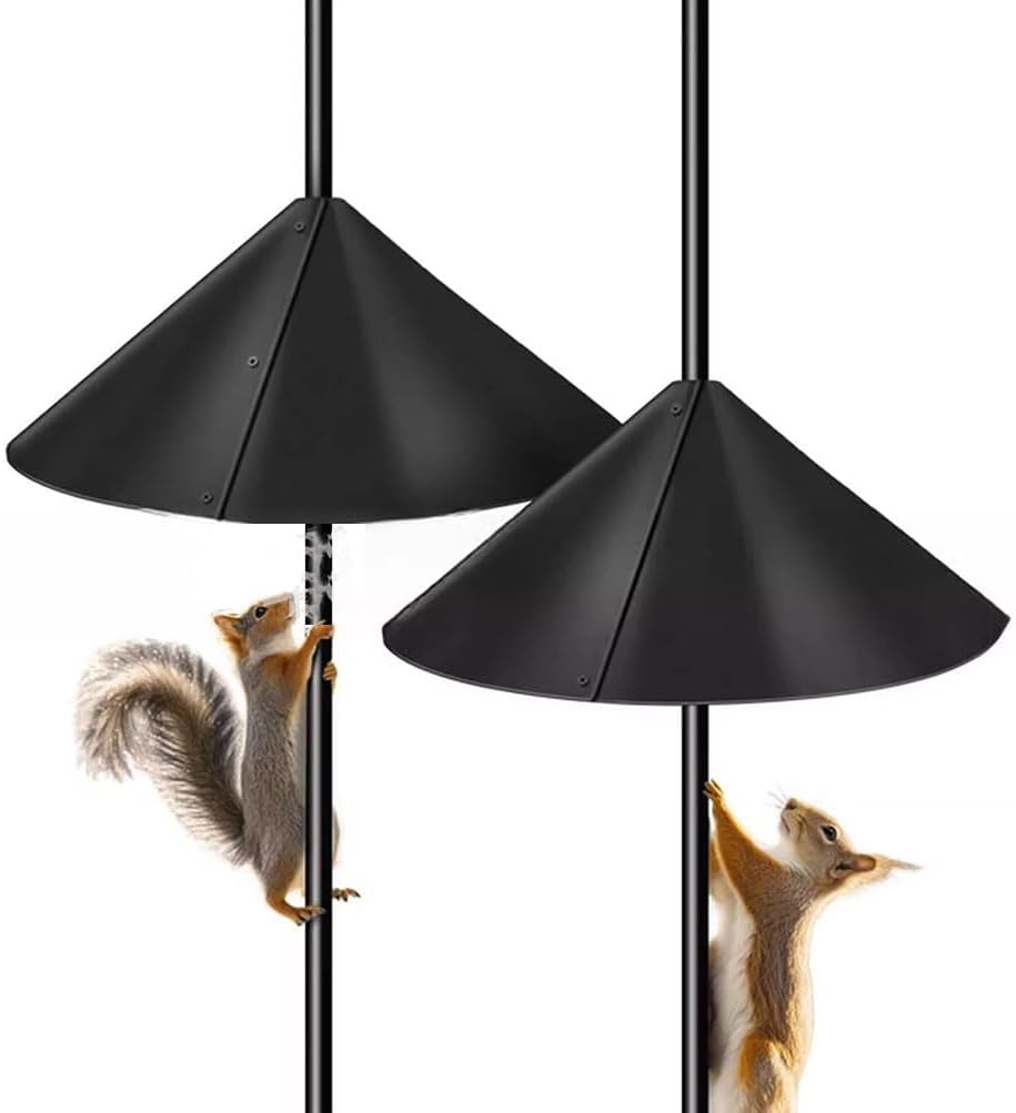 HPAMR Squirrel Proof Baffle, outside Pole Mount Bird House Guarded, Squirreling Guard Stopper, Pole Mount Squirrel Guard Stopper, Outdoors Bird Feeder Poles (2Pcs) image number 2