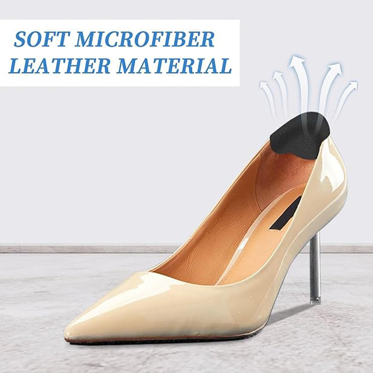 16 Pairs Shoe Heel Repair Patches,2 Different Sizes Self-Adhesive Patch for Hole of Shoes,Comfortable Fiber Leather Shoe Heel Repair, Adhesive Shoe Inserts for High Heels,Sneaker,Leather Shoes image number 3